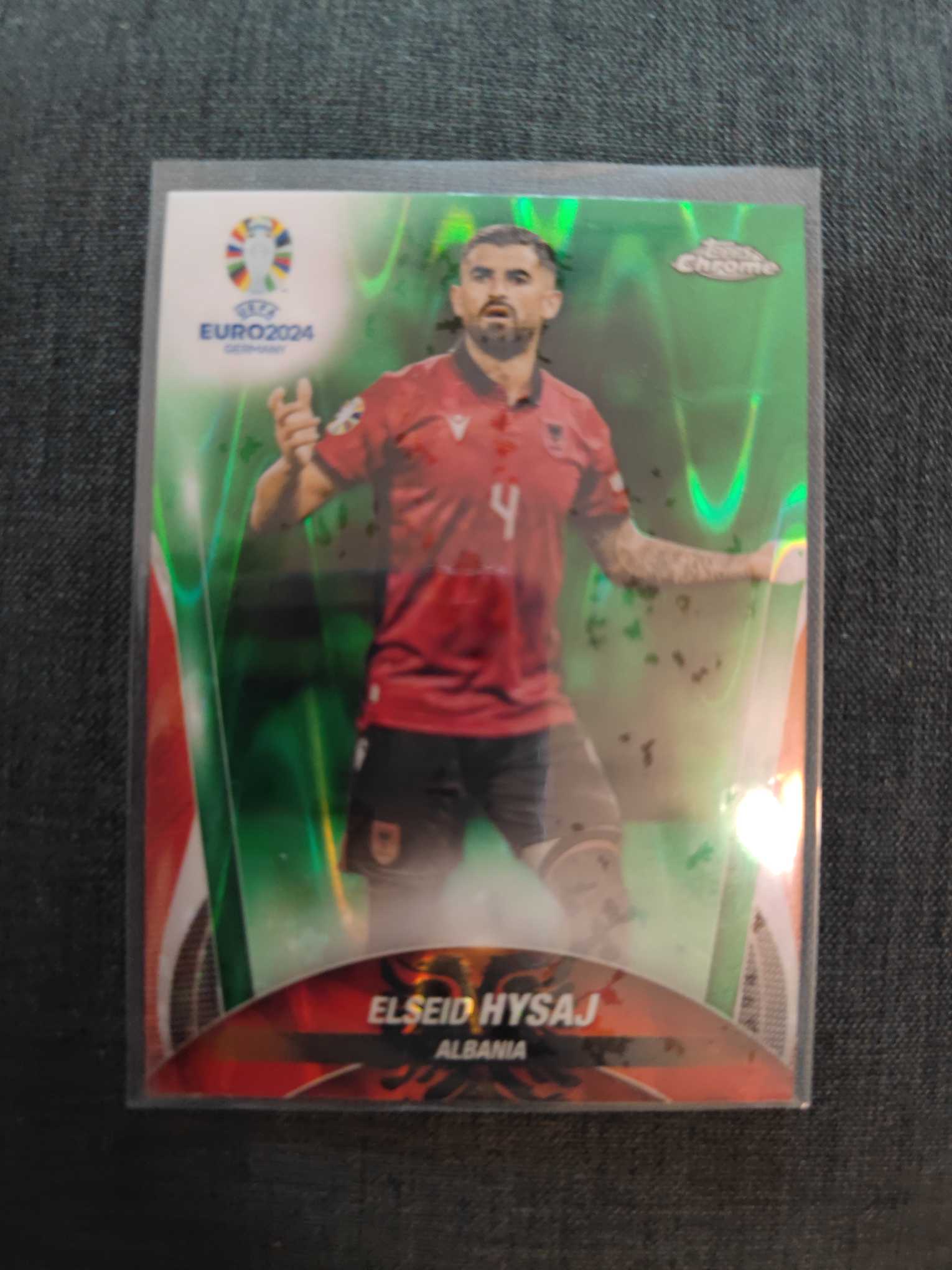2024 Topps Chrome Elseid Hysaj 欧洲杯TC 埃尔西德 海萨伊 阿尔巴尼亚 绿熔岩折 收藏必备 不保卡品 1-17