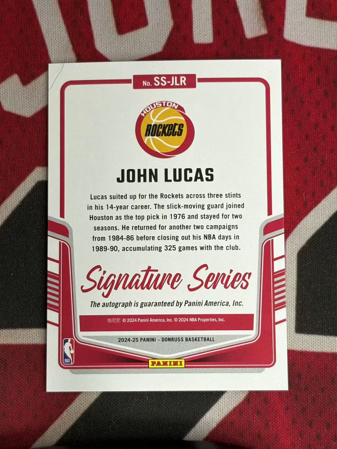 2024-25 PANINI DONRUSS OPTIC 杜蕾斯系列 John Lucas 火箭名宿 老卢卡斯 约翰卢卡斯二世 签字卡 SS签 银折 折射【烂臭嘴拍卖】