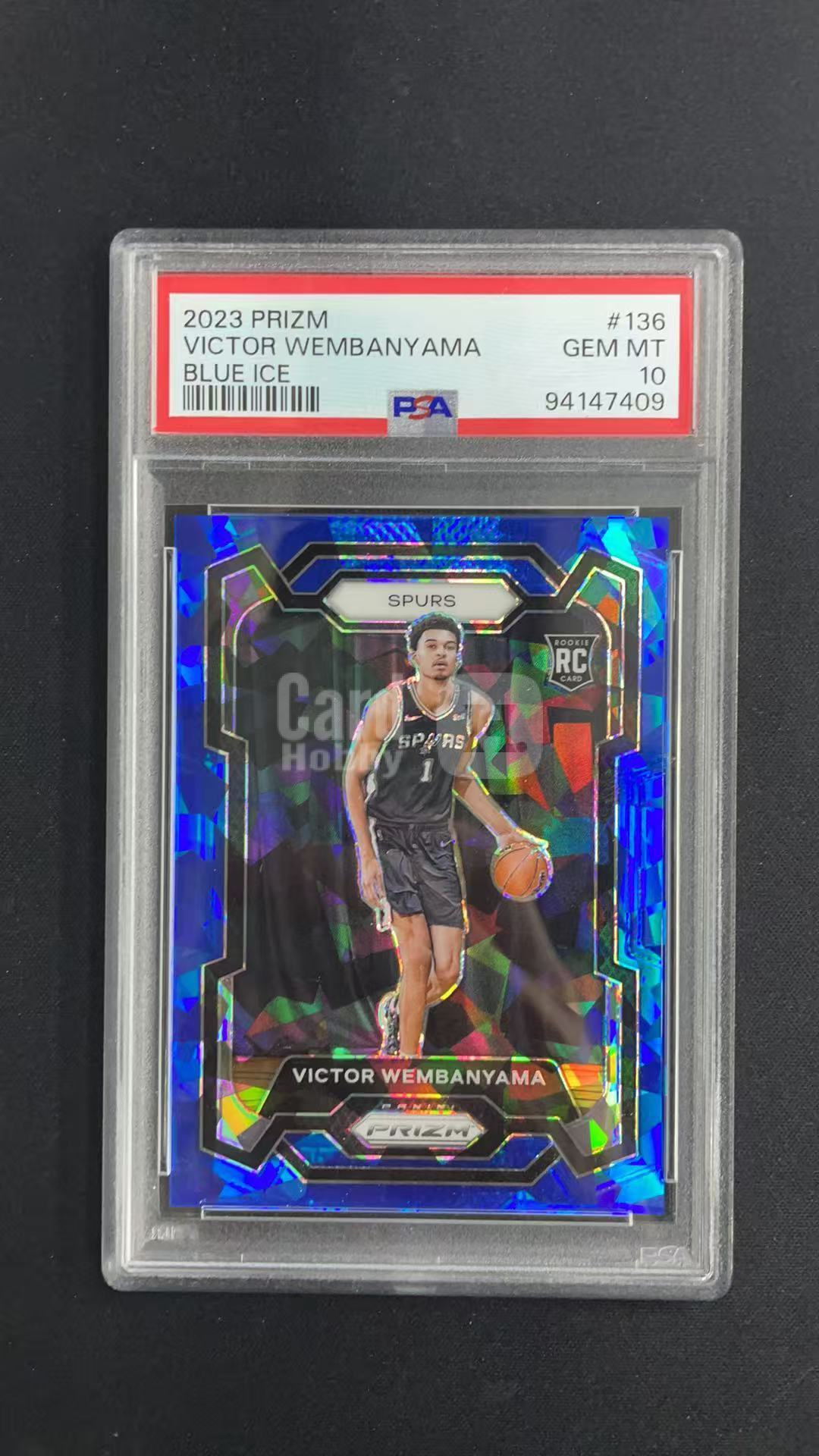 2023-24 Panini Prizm Victor Wembanyama RC 【EC代卖】 PZ 马刺 新秀 维克托 文班亚马 外星人 折射 蓝碎冰折 16/125编 PSA10 维丰5