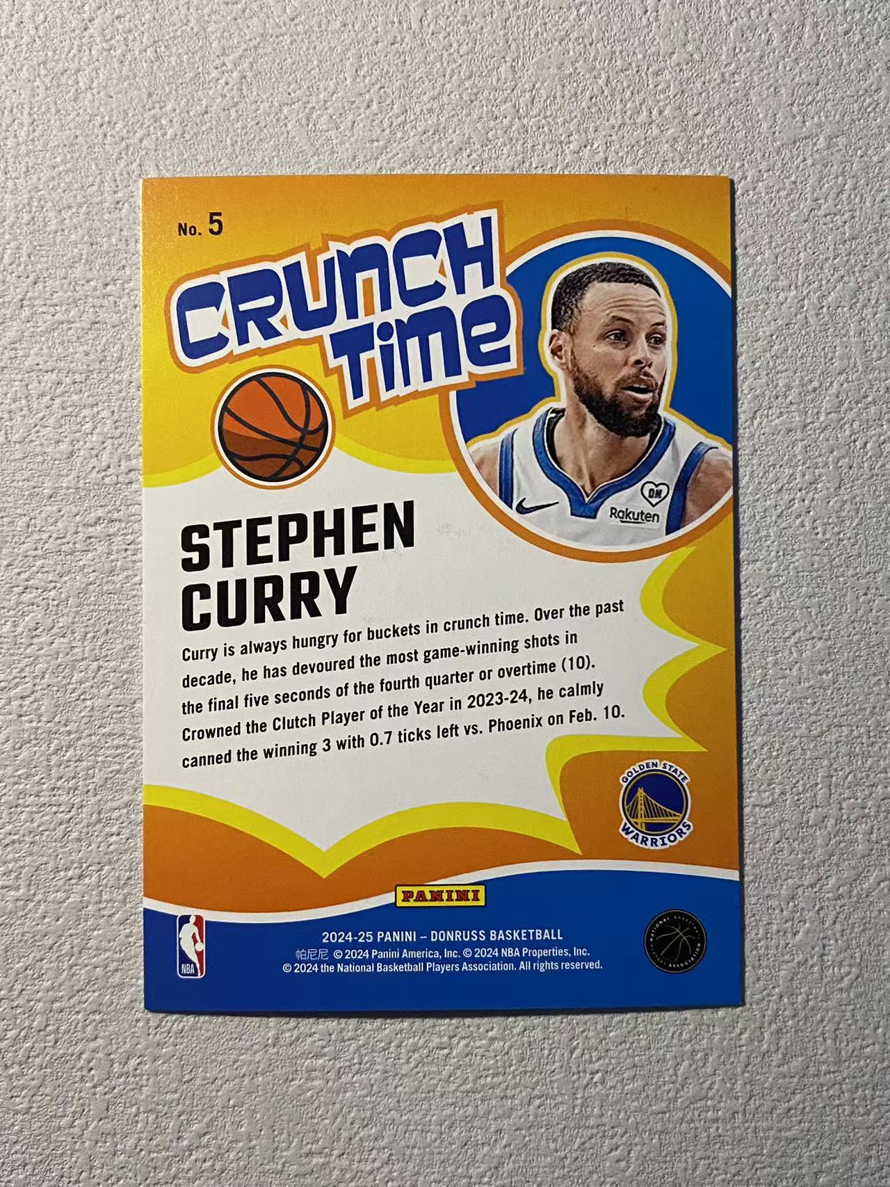 2024-25 Panini Donruss Stephen Curry 杜蕾斯 勇士 斯蒂芬 库里 /25编 低编 麦片特卡 风车折 折射 收藏必备