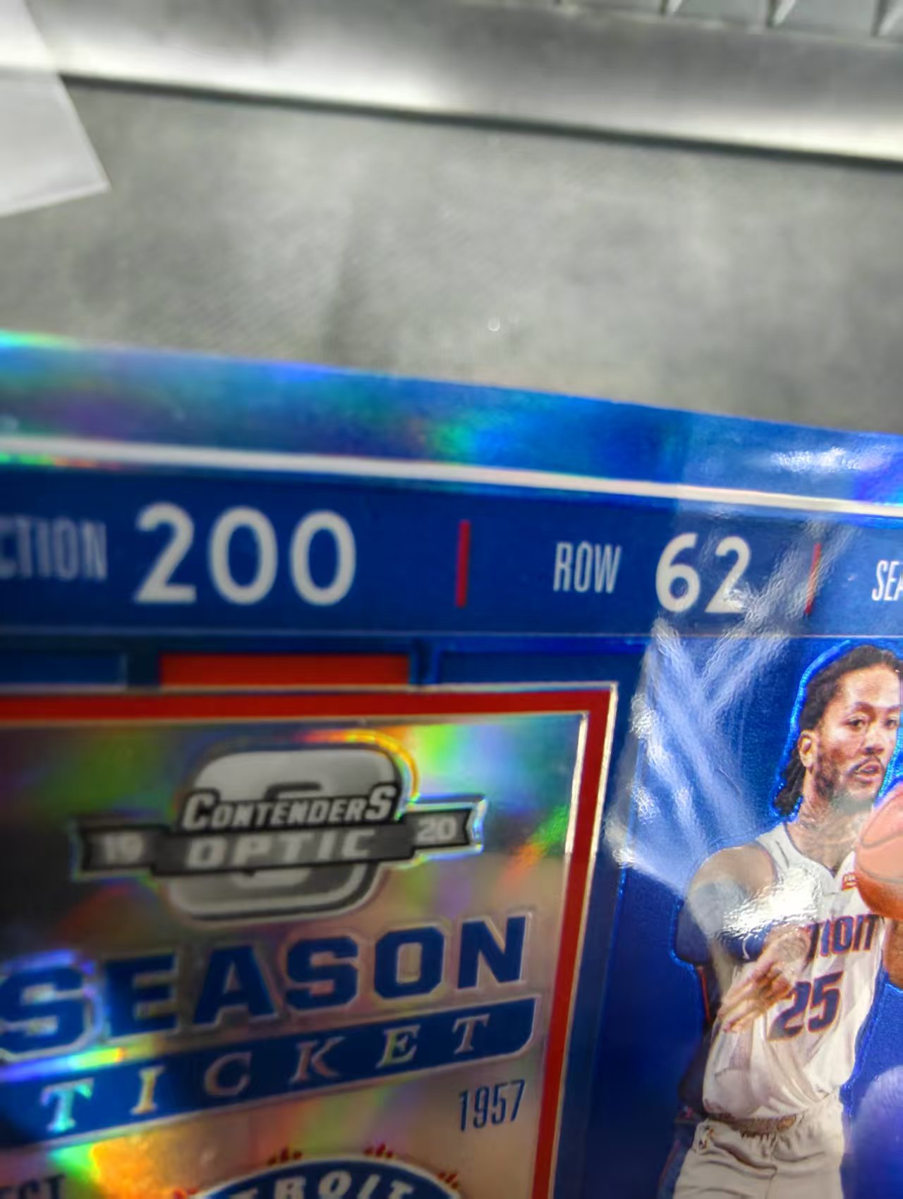 【可合并,不累计】2019-20 Panini Contenders Optic Derrick Rose 罗斯 活塞 球票OP 蓝折 99编 划痕 坑印 边角瑕疵