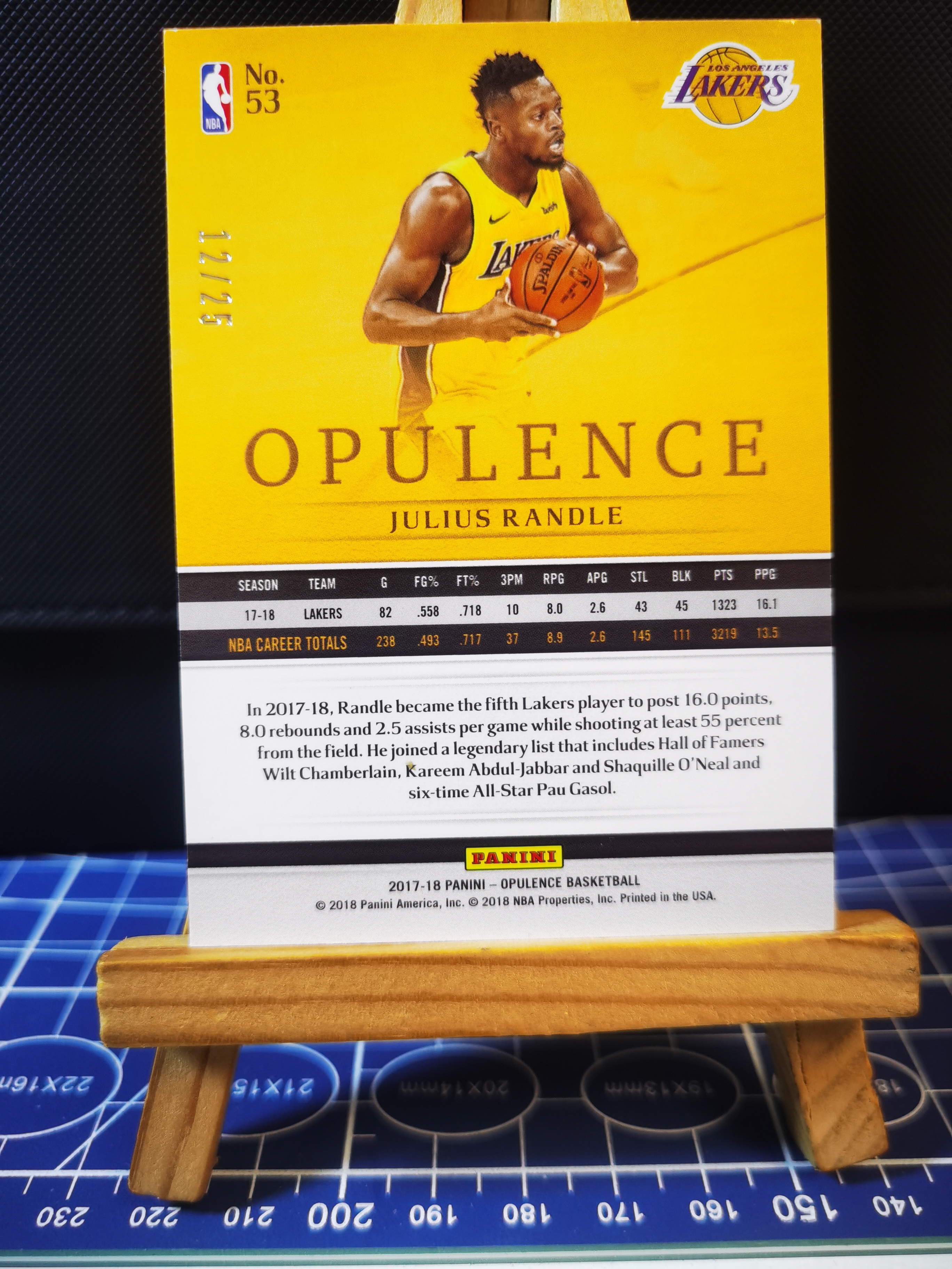 2017-18 Panini Opulence Julius Randle #53 12/25编 圣诞编 朱利叶斯·兰德尔 湖人