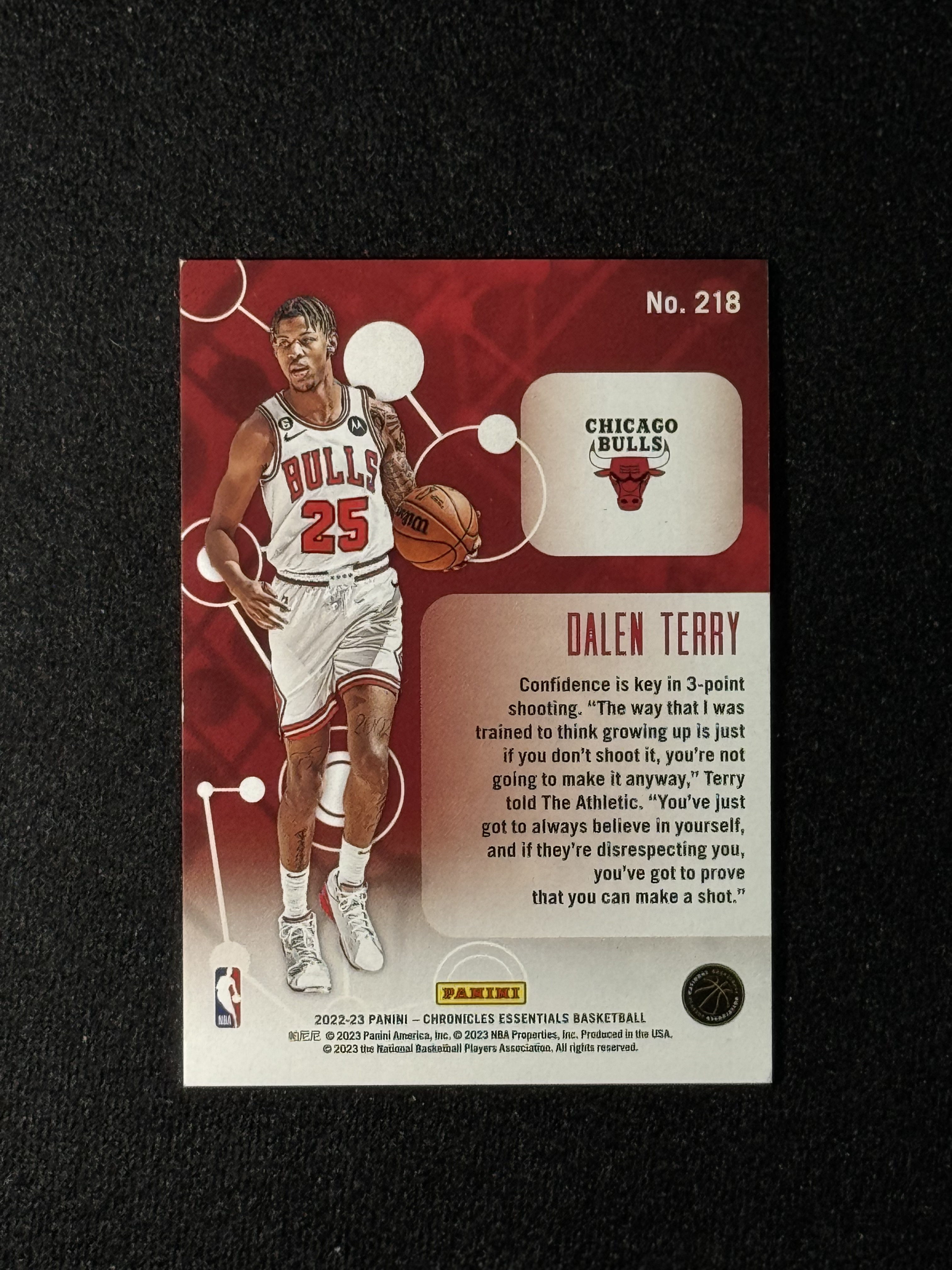 2022-23 Panini Chronicles Dalen Terry RC 【扎克代卖】编年史 电路板 公牛新秀 达伦特里 75编 橙折 瑕疵如图 投资必备