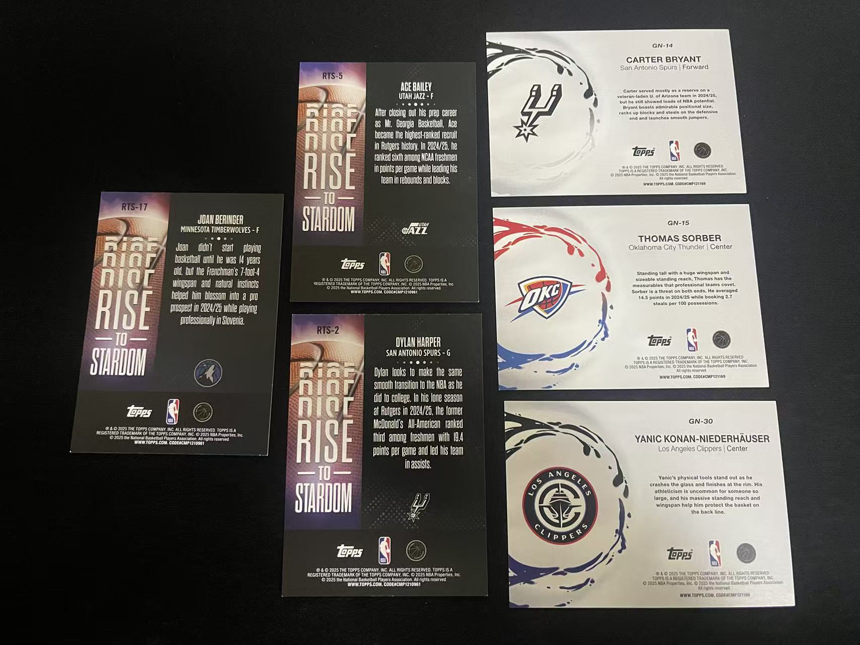 2025 Topps Flahship RC lot 若昂-贝兰热 艾斯-贝利 迪伦-哈珀 卡特-布莱恩特 托马斯-索伯 亚尼克·科南·尼德豪泽