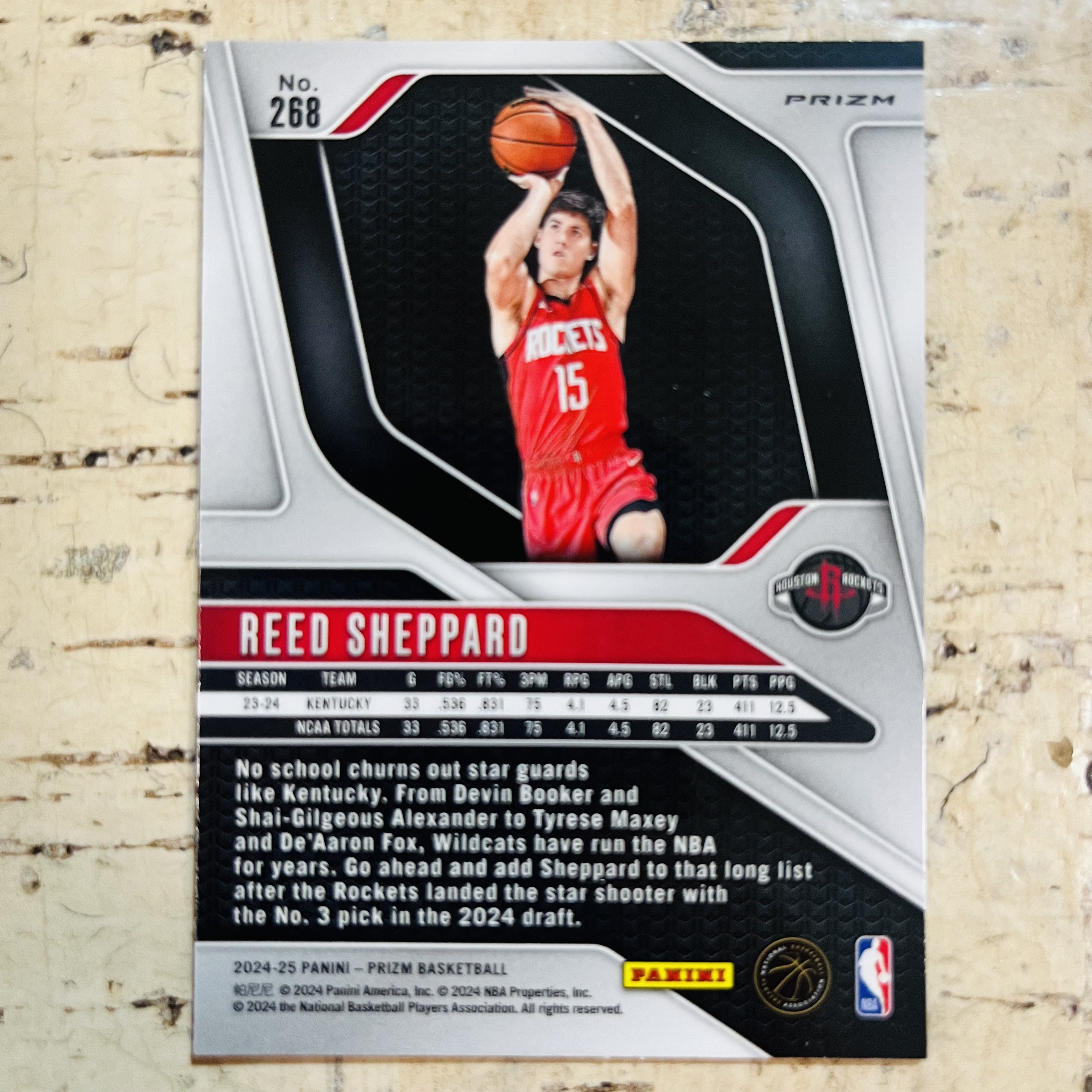 2024-25 Panini Prizm Reed Sheppard RC 新秀 火箭 谢天谢地 谢泼德 银泡泡折 disco折 稀有折射 凑彩虹必备【小卡迷拍卖 可累积半年】