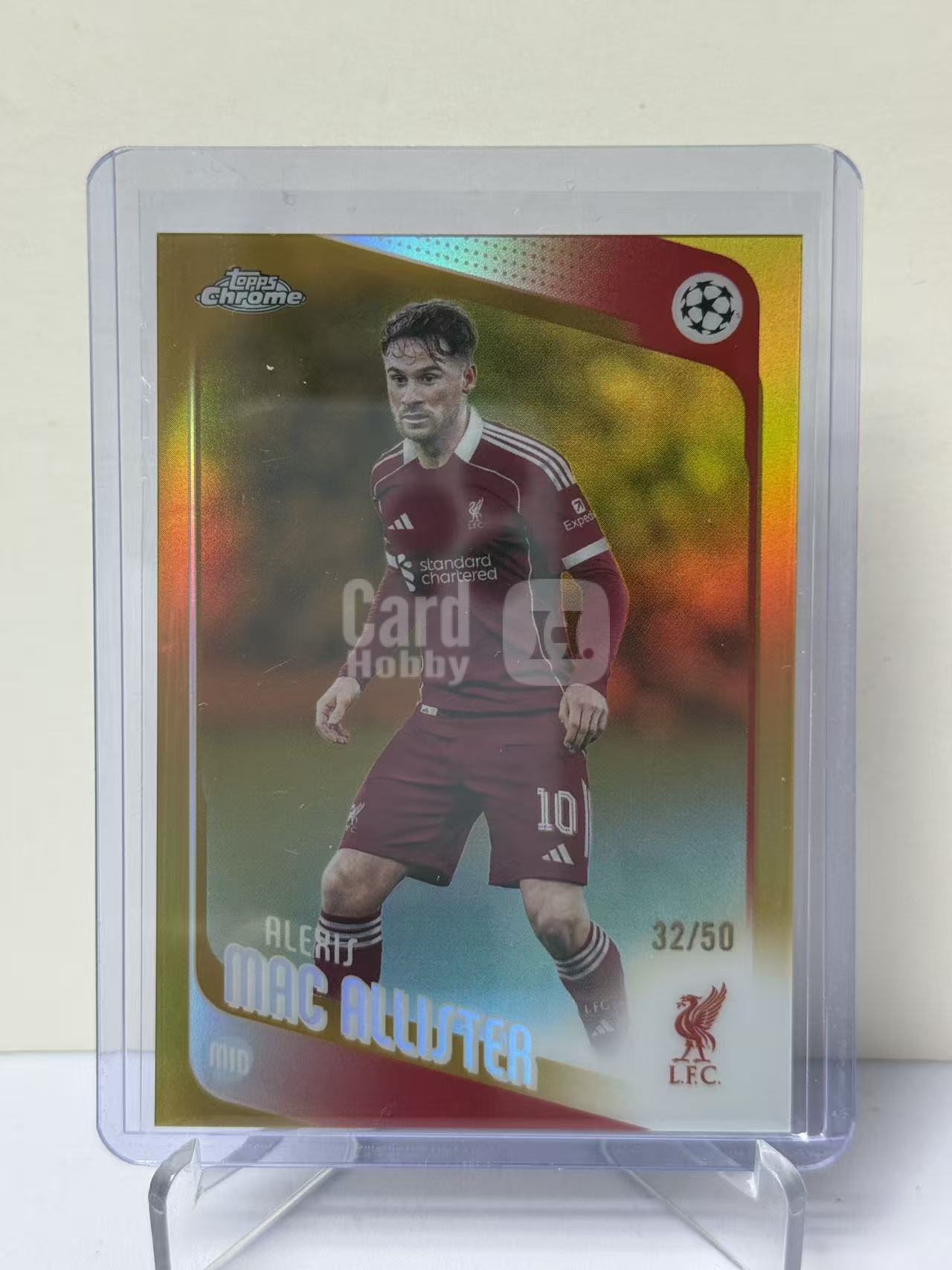2026 Topps Chrome Alexis Mac Allister 欧冠 TC 利物浦 麦卡利斯特 金折 32/50编 收藏必备 不保卡品 远哥