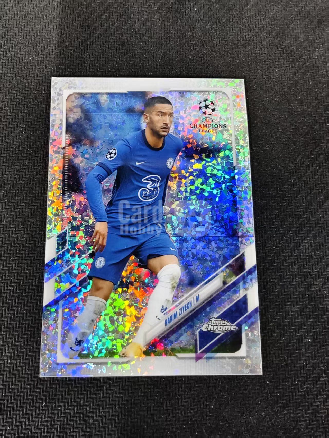 【可合并,不累计】2021 Topps Chrome Hakim Ziyech 欧冠 切尔西 齐耶赫 碎花折 碎点折 划痕 边角瑕疵 #84
