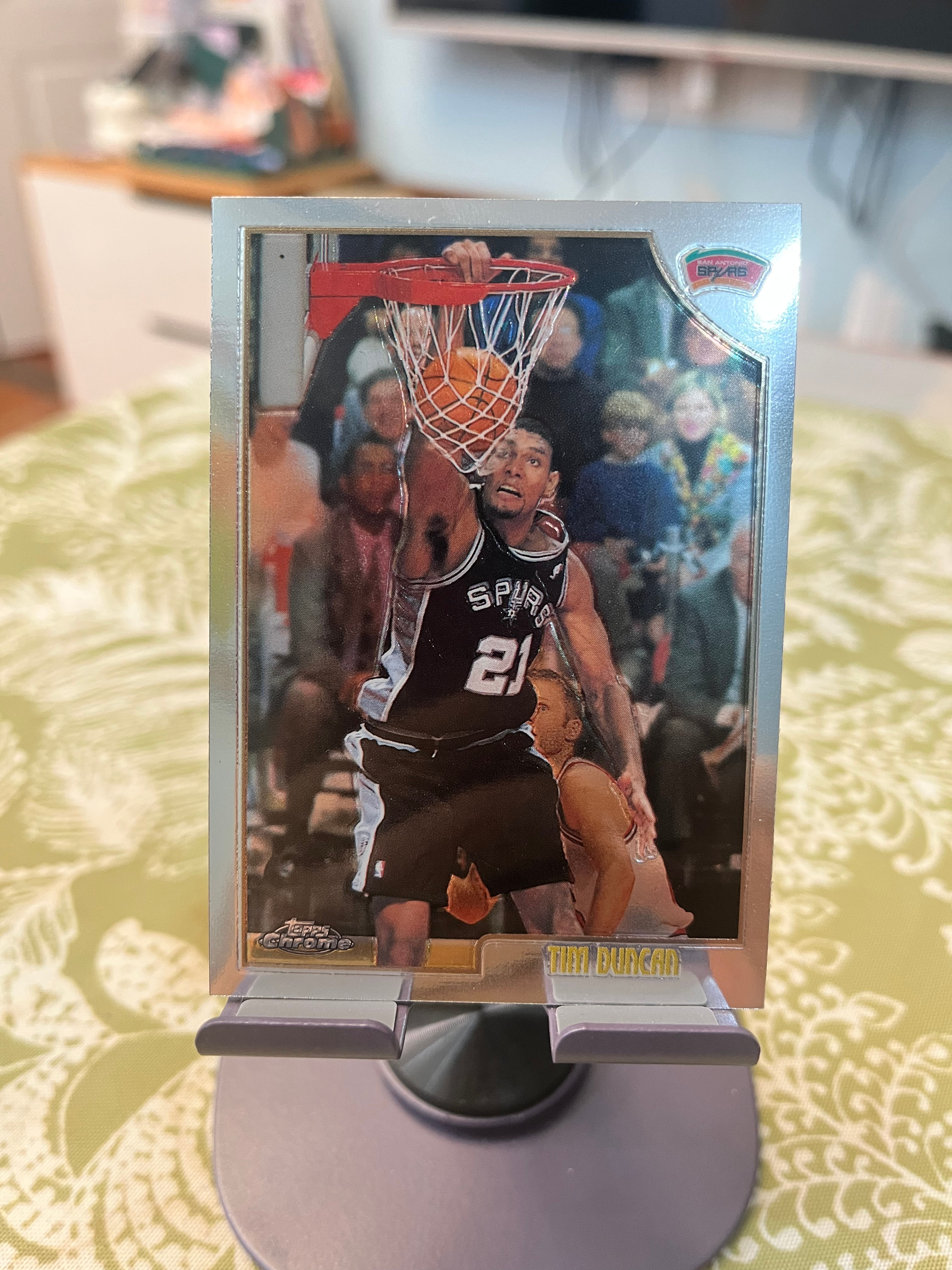 1999 Topps 老卡 老特 Tim Duncan 蒂姆 邓肯 石佛 马刺【折射 chrome】【边角瑕疵如图 介意勿拍】#1041
