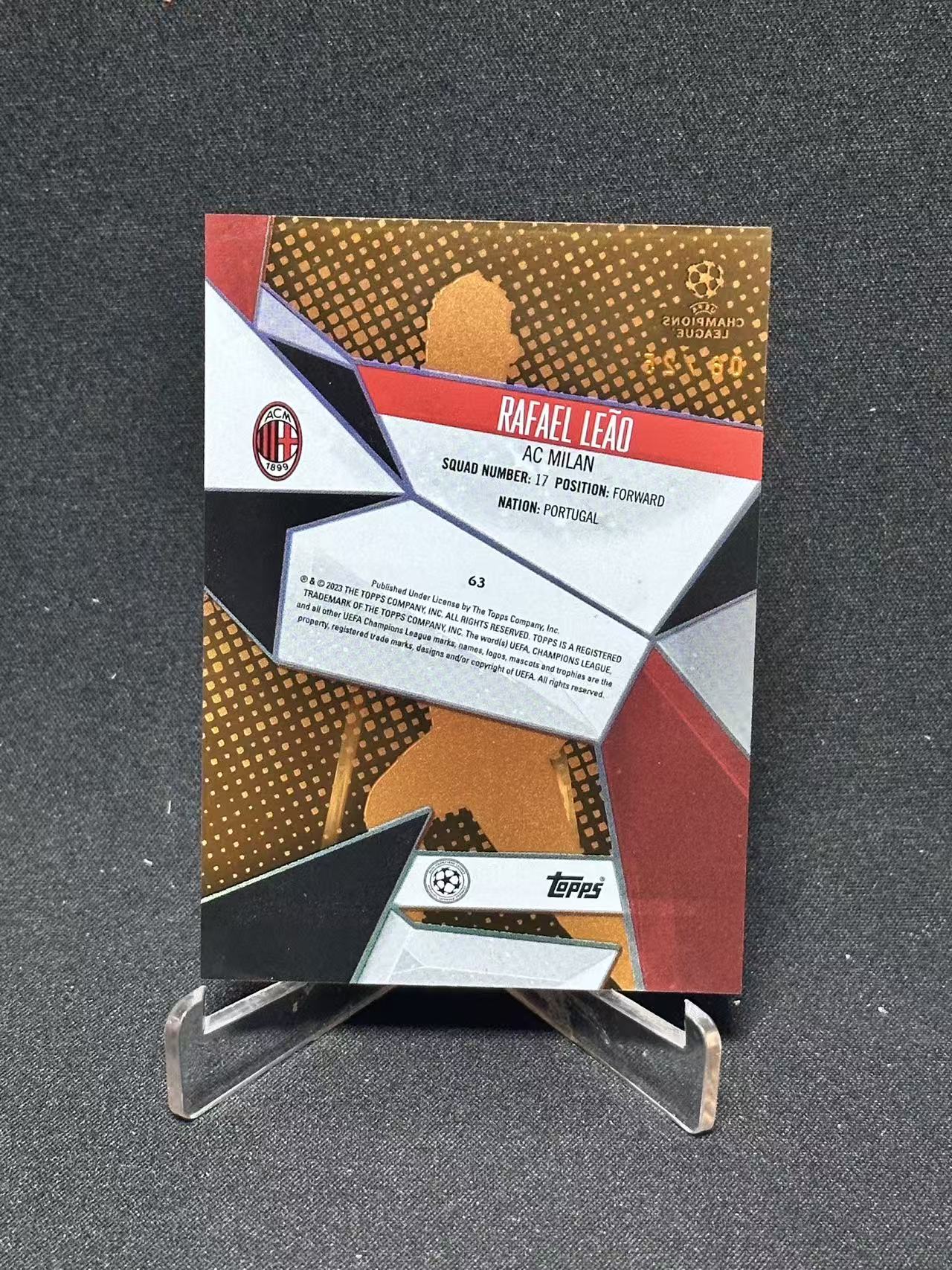 2023 Topps UEFA Champions League Rafael Leao 【哆哆卡社】拉斐尔·莱昂 25编 AC米兰 欧冠 卡品如图