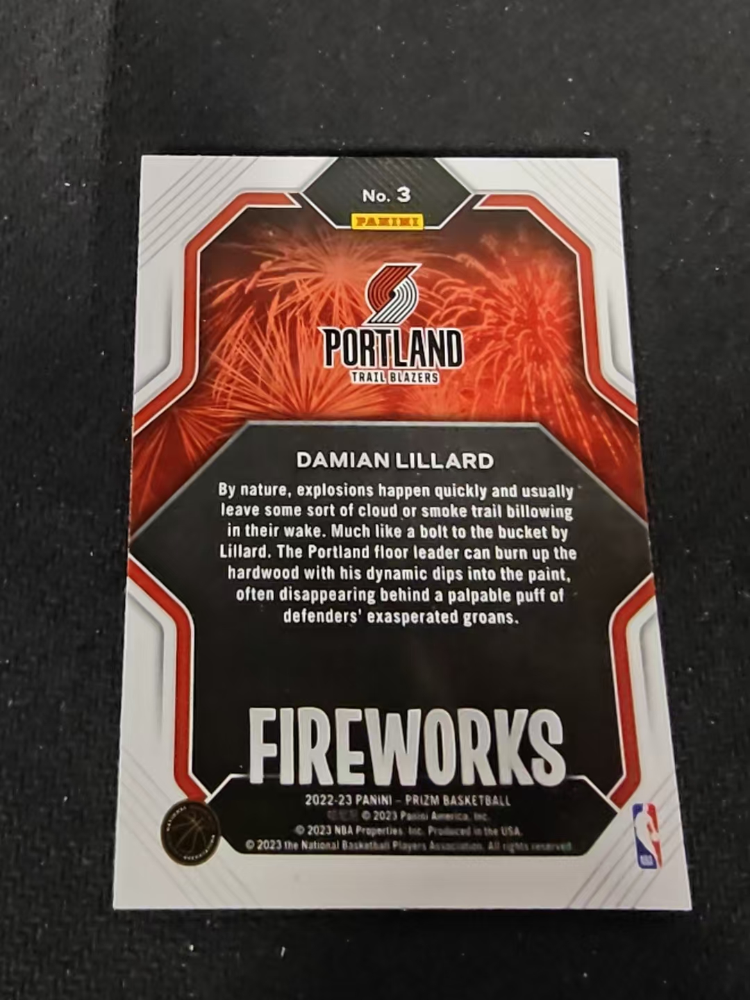 【可合并,不累计】2022-23 Panini Prizm Damian Lillard 利拉德 开拓者 烟花特卡 PZ 不保卡品 介意勿拍 #3