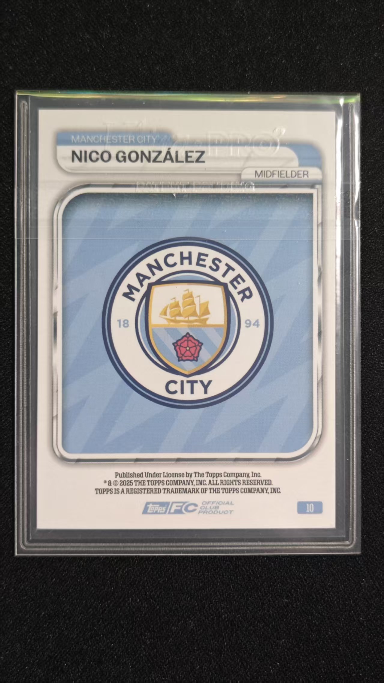 2025 Topps Topps Nico Gonzalez 2025-2026 曼城铁盒 尼科 冈萨雷斯 50编 金折 卡品如图 收藏必备