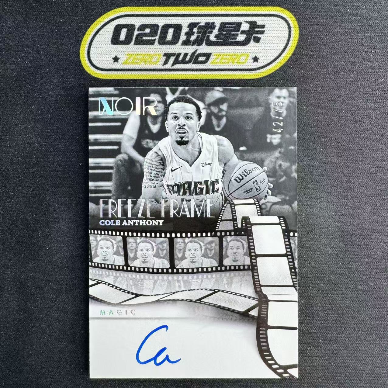 2024-25 Panini Noir Cole Anthony 科尔 安东尼 42/75编 银闪 定格瞬间签 卡签 签字 魔术 微瑕如图(Poon)