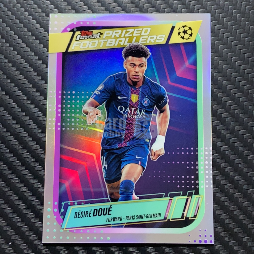 2026 Topps Finest 卡品如图(一哥) 杜埃 法国 巴黎圣日耳曼 DÉSIRÉ DOUÉ 银折 珍贵球员特卡 Prized Footballers