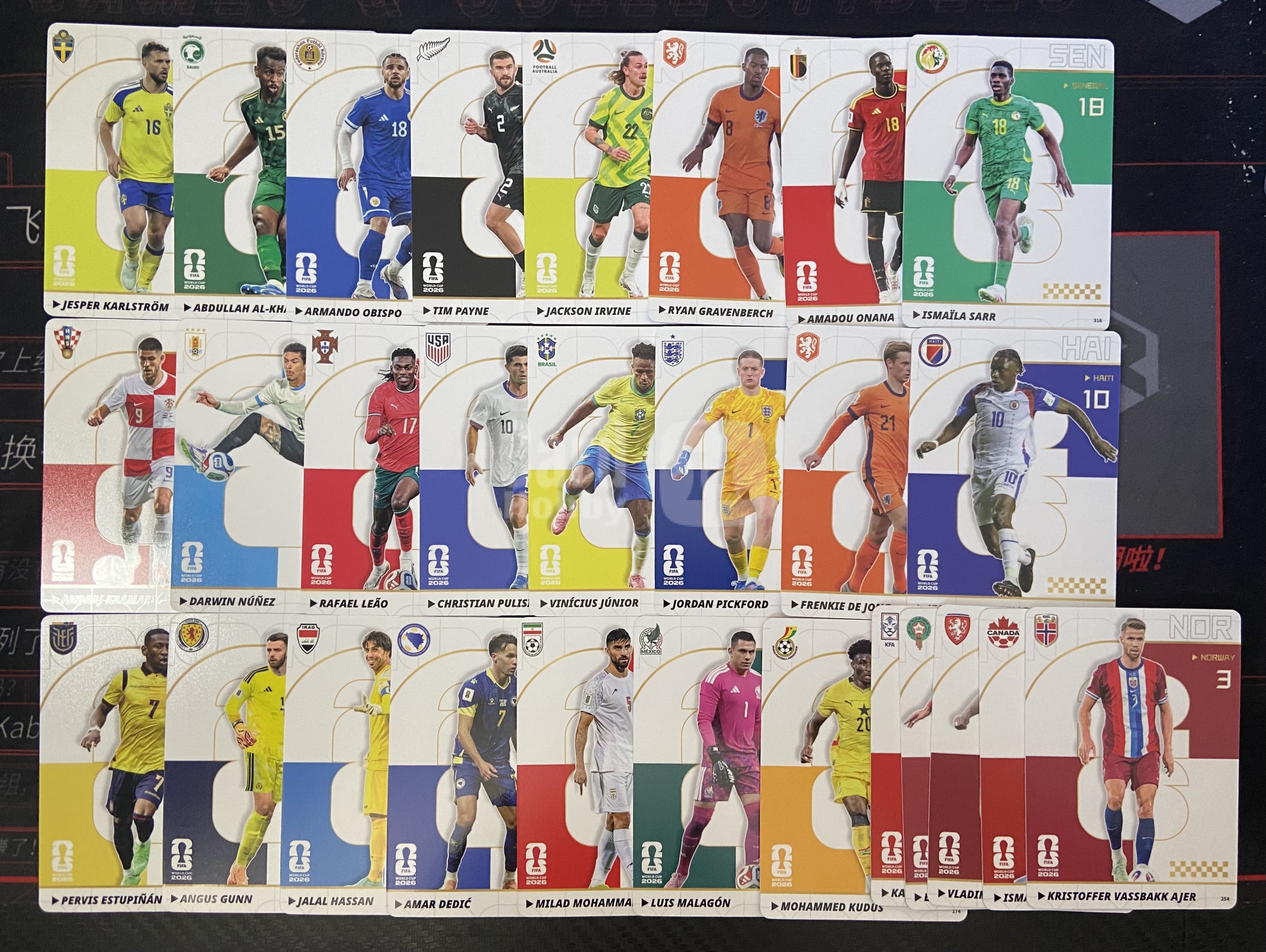 2026 Panini FIFA World Cup Christian Pulisic Kayou 卡游世界杯 超凡 Base 打包 维尼修斯 普利西奇 莱奥 德容等 实卡精美 收藏必备 万卡-双双
