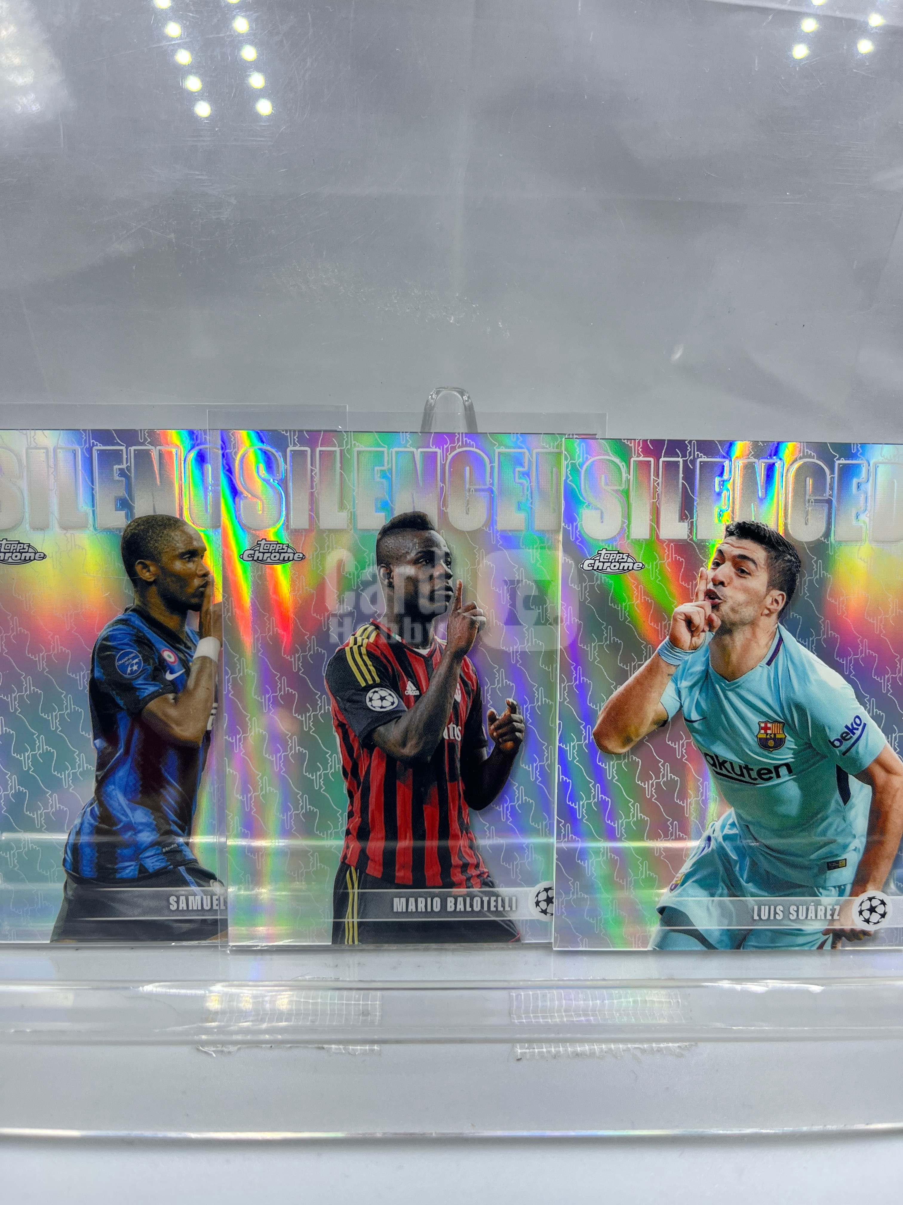 2026 Topps Chrome Luis Suarez 欧冠欧战TC 路易斯 苏亚雷斯 巴洛特利 埃托奥 传奇名宿 静音 特卡 银折 折射 3张Lot打包 不保卡品【暴富 仇总】ta636