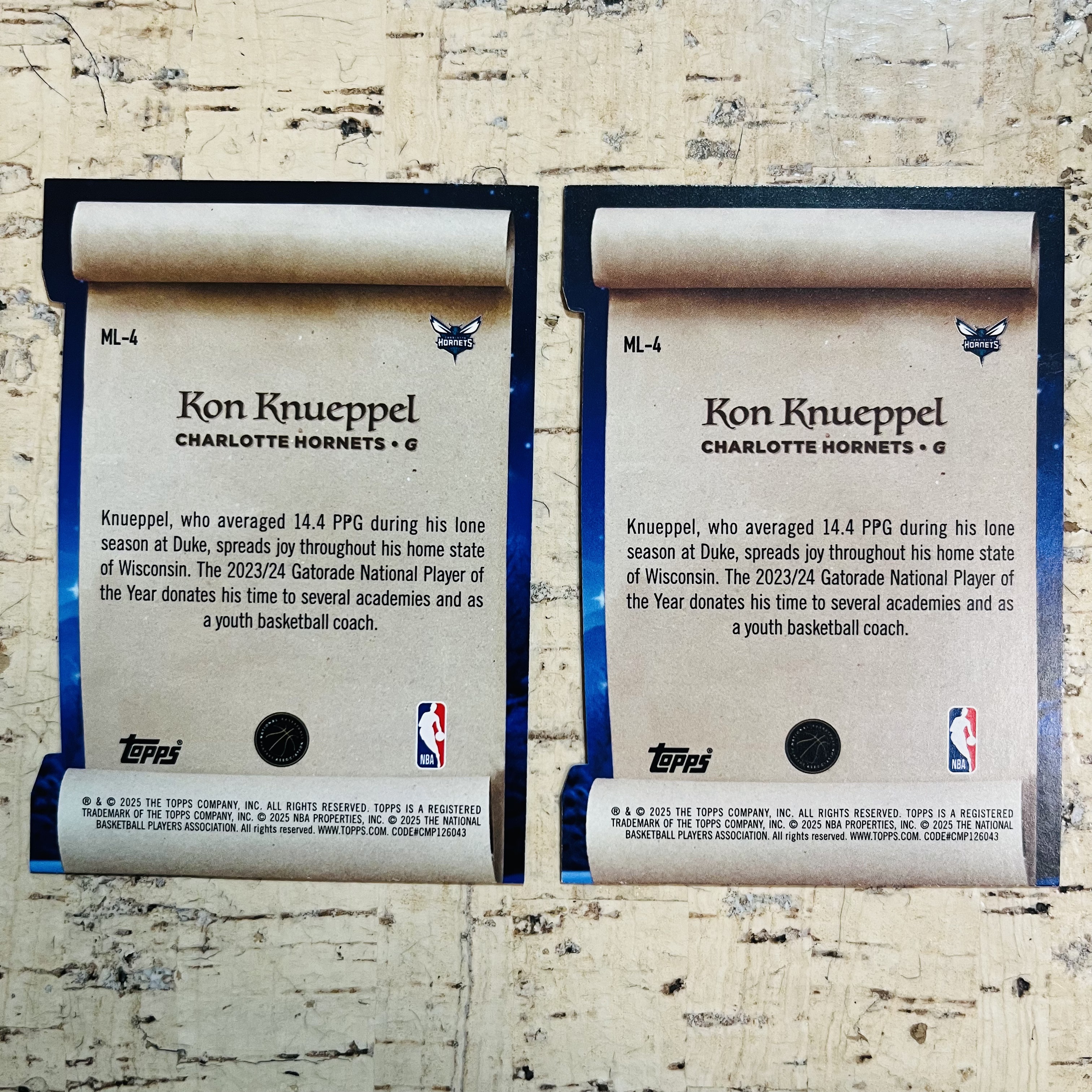 2025-26 Topps Flagship Kon Knueppel RC 新秀 黄蜂 克尼普尔 正银折 银折射 holo折 2张打包 异形 切割 数据 特卡【小卡迷拍卖 可累积半年】