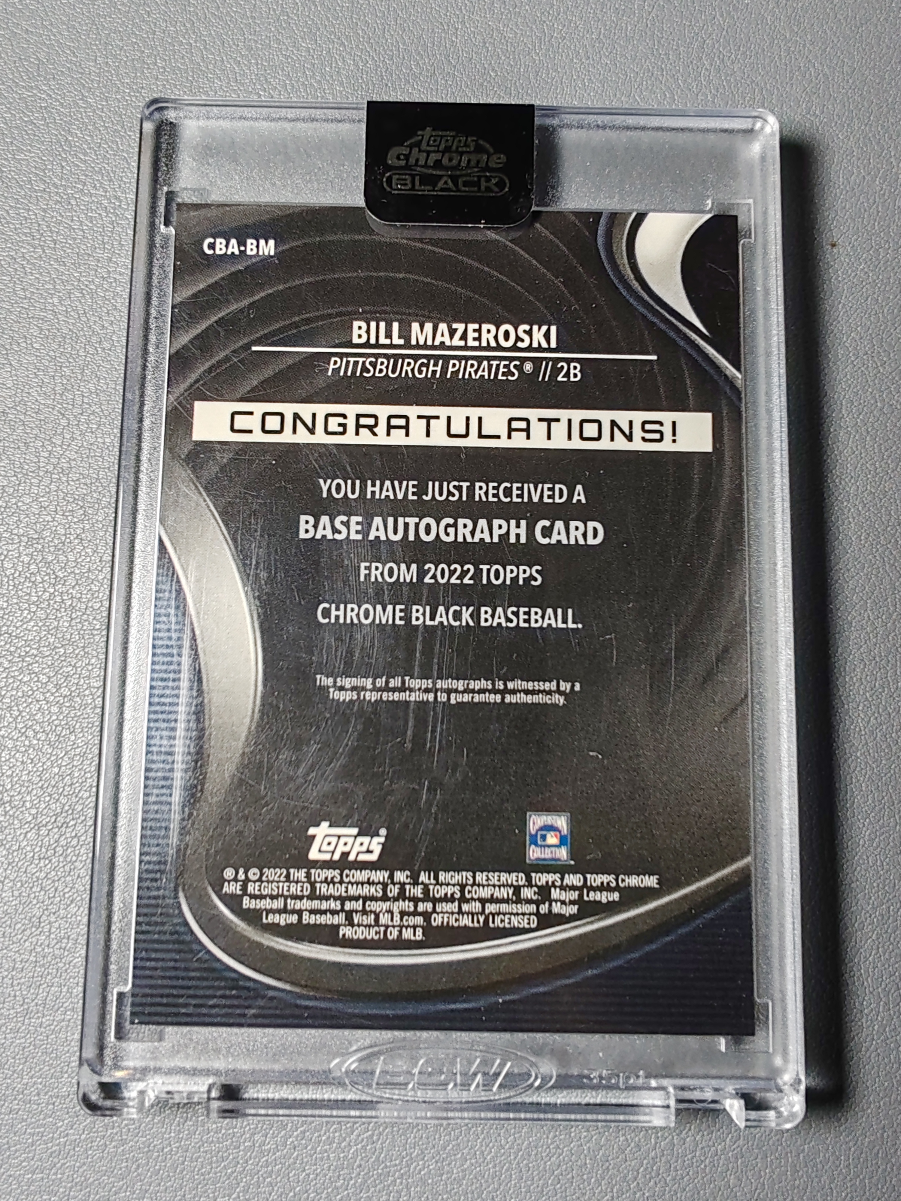 2022 Topps Chrome Black Bill Mazeroski 海盗 名人堂 传奇 卡签!原封签!【001】
