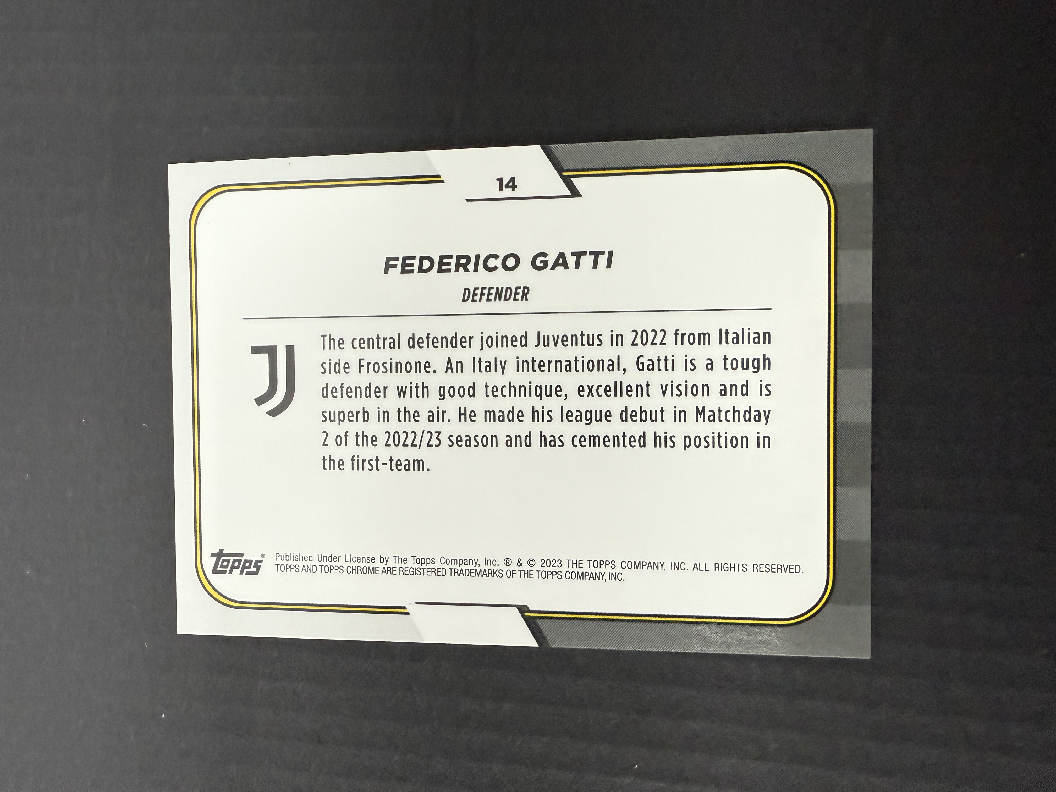 【GOAT山羊拍卖】D哥 2023-24赛季 topps chrome尤文图斯队盒系列 gatti 加蒂 橙折 /25 低编 尤文图斯 品相如图