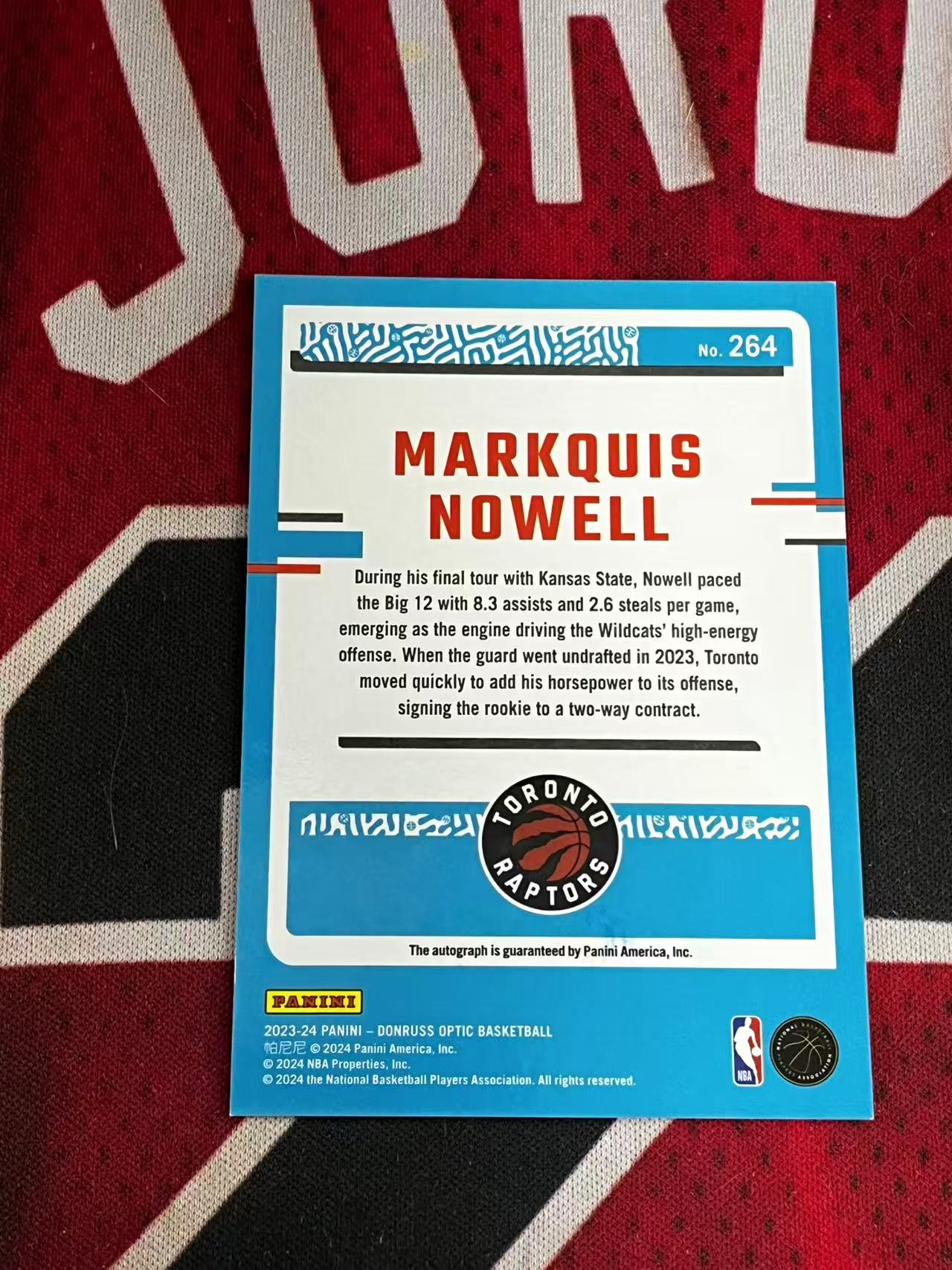 【接寄拍】2023-24 PANINI DONRUSS OPTIC 杜蕾斯系列 猛龙 新秀RC 马奎斯诺威尔 签字卡 卡签 新秀签 专收凑套必备【烂臭嘴拍卖】