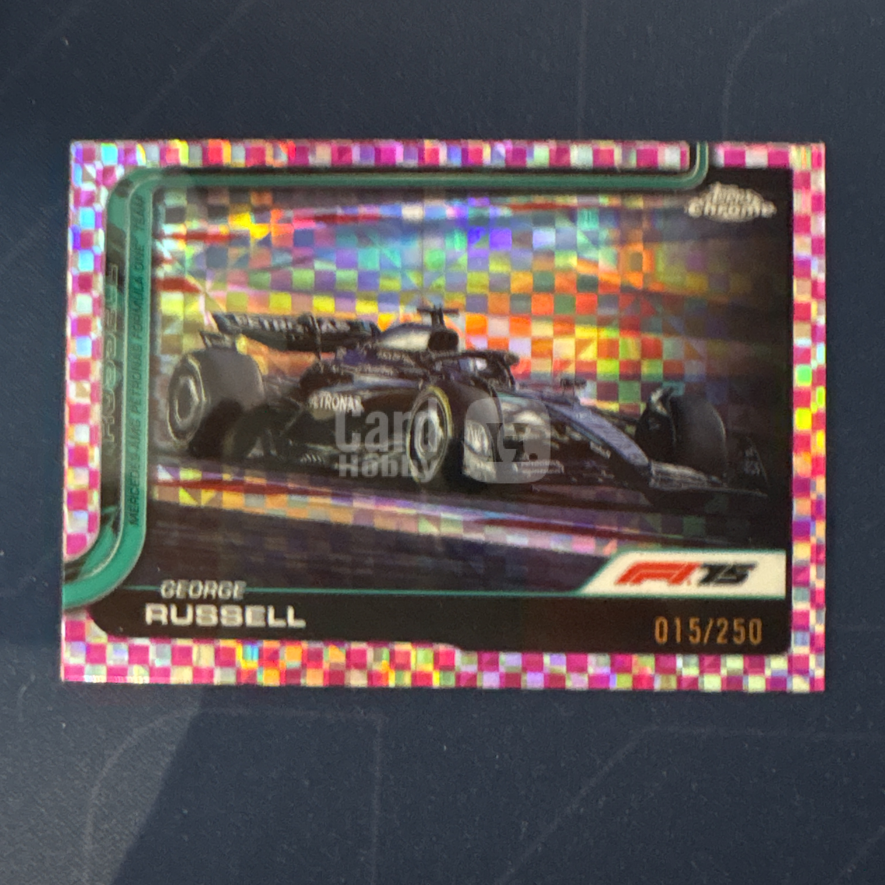 2025 Topps Chrome George Russell 【爆爆代卖】F1 75周年 乔治 拉塞尔 15/250编 粉折 粉格子折 棋盘折 梅赛德斯奔驰 车队 赛车 专收必备 卡品如图 #冷哥