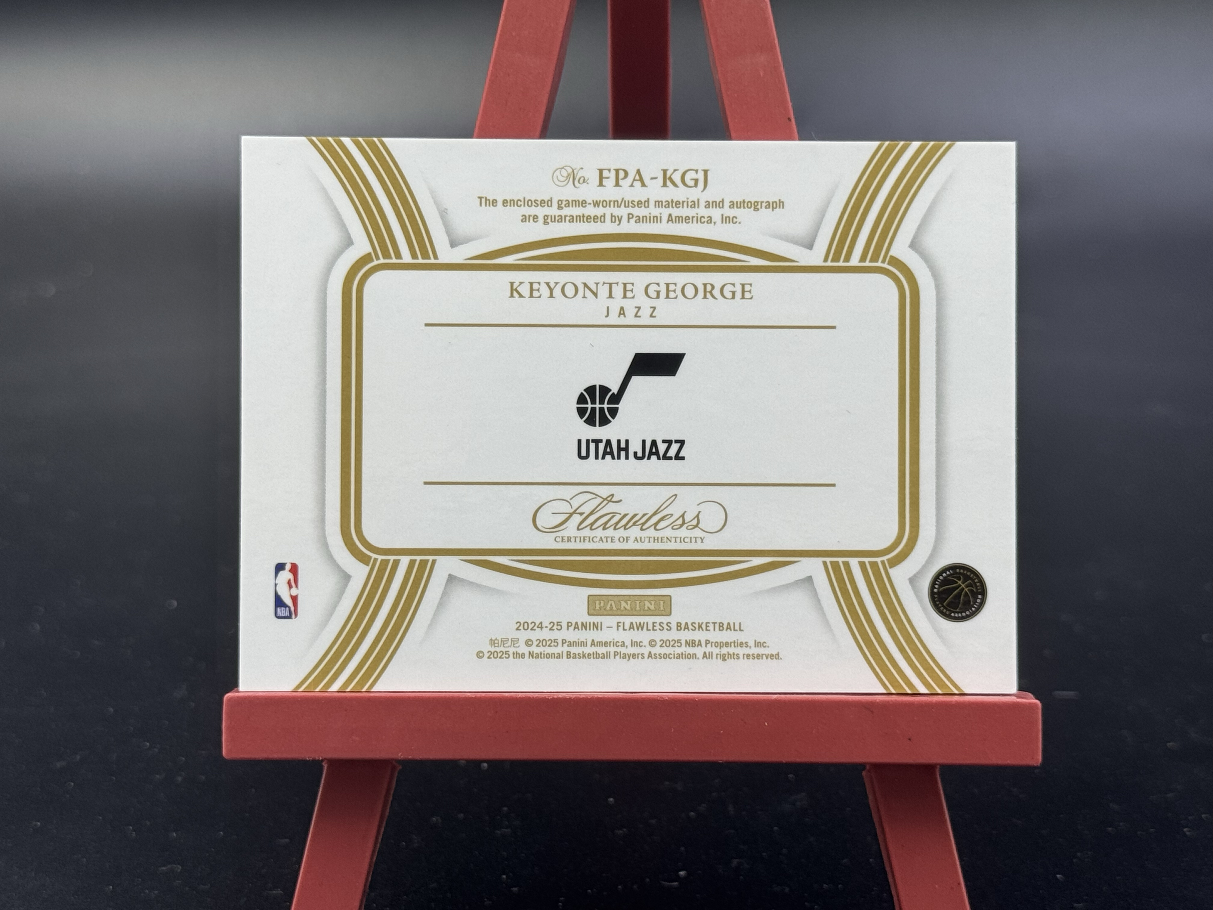 2024-25 Flawless Keyonte George RC 手提 爵士 基昂特 乔治 10/25编 FPA 签字 卡签 球衣物料切割 gu亲穿落场 银平行 卡品如图 S名Hzo1023