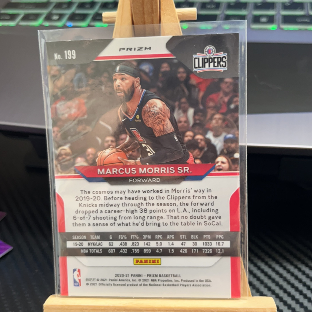 2020-21 Panini Prizm Marcus Morris 马库斯 莫里斯 快船 紫波纹 紫折 折射 prizm系列 pz 卡品如图 凑图必备 值得收藏! 免费代卖!