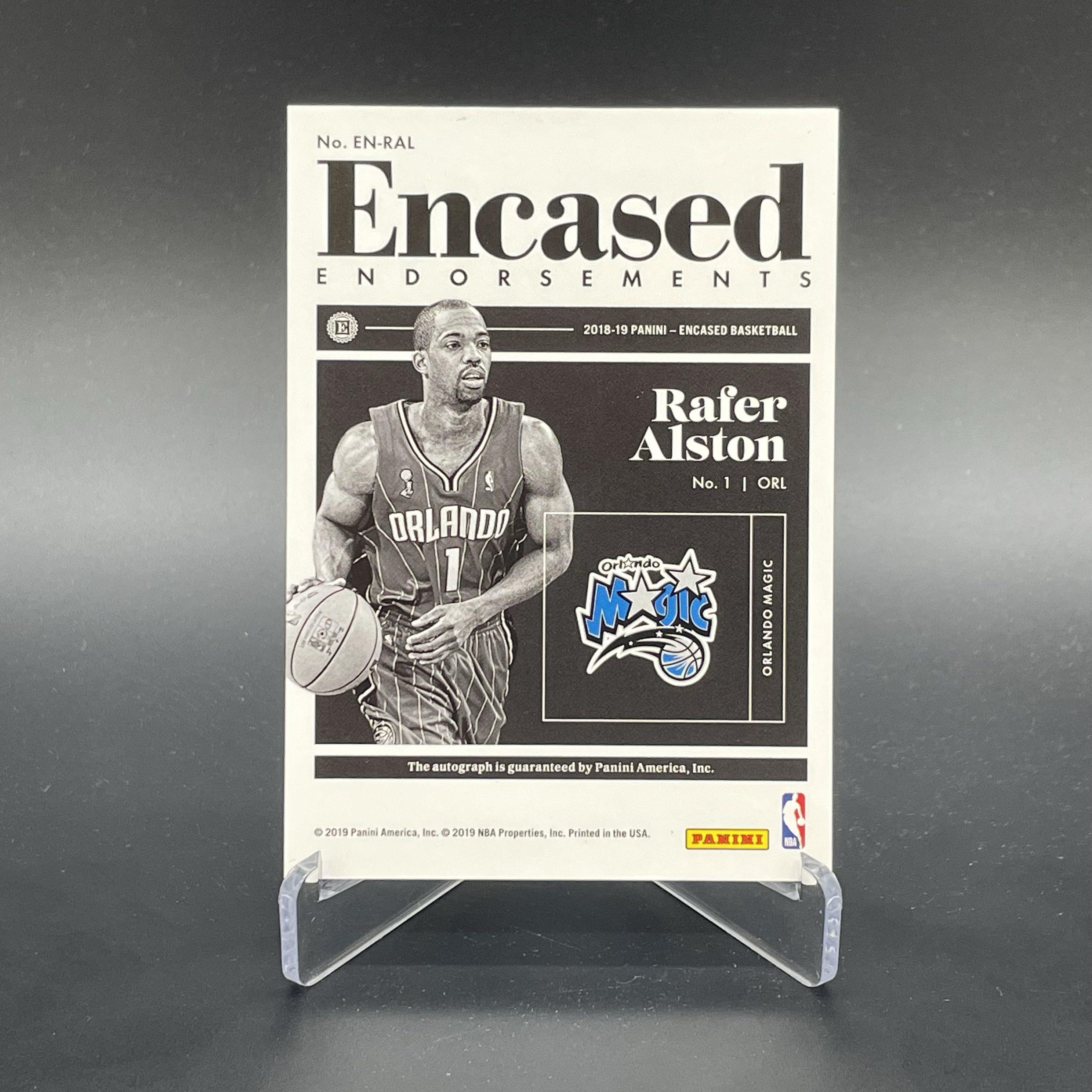 2019 Panini Encased Rafer Alston 【无界代卖】云端 魔术 拉夫 阿尔斯通 88/99编 签字 卡签 街球王 墨迹湛蓝 品如图 不累计 CDQ