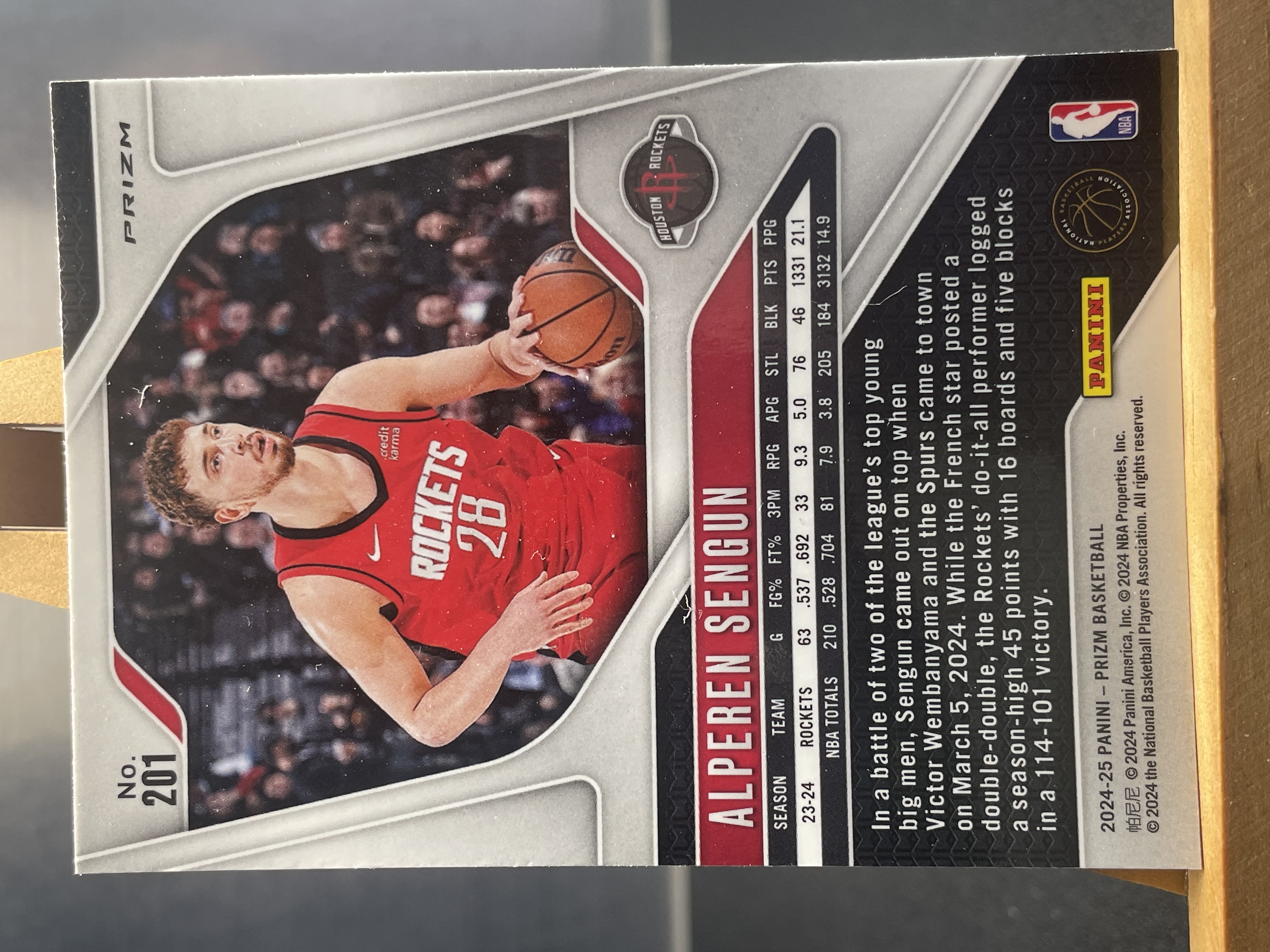 (B9) 2024-25 PANINI PRIZM 银折 申京 火箭 近期大热球星 收藏凑套必备 !!!