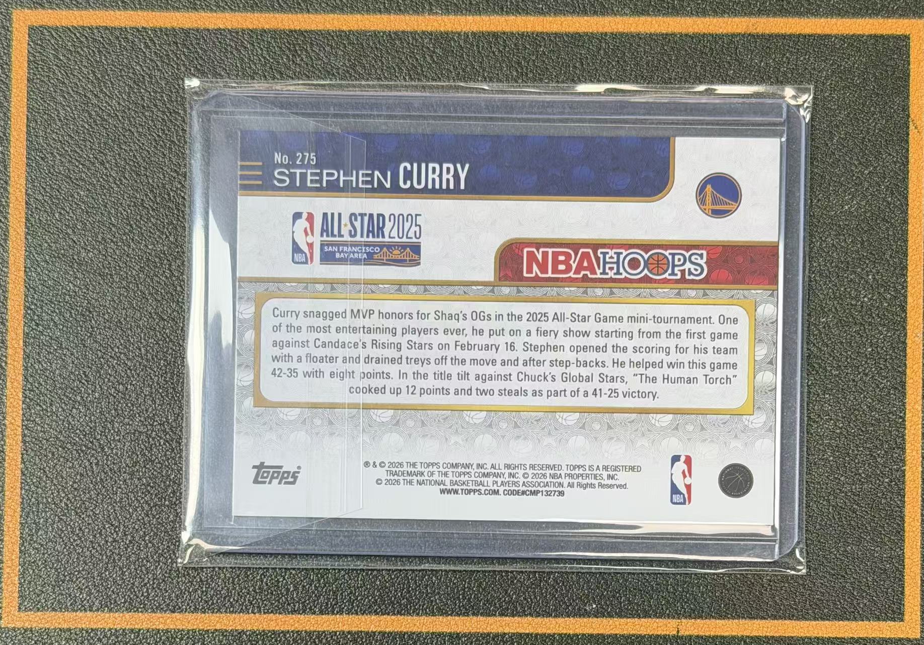 【Ai拍卖】2025-26 Topps NBA Hoops Stephen Curry 斯蒂芬 库里 勇士 All Star 全明星特卡 捧杯 实卡精美 银折 折射 装膜装夹