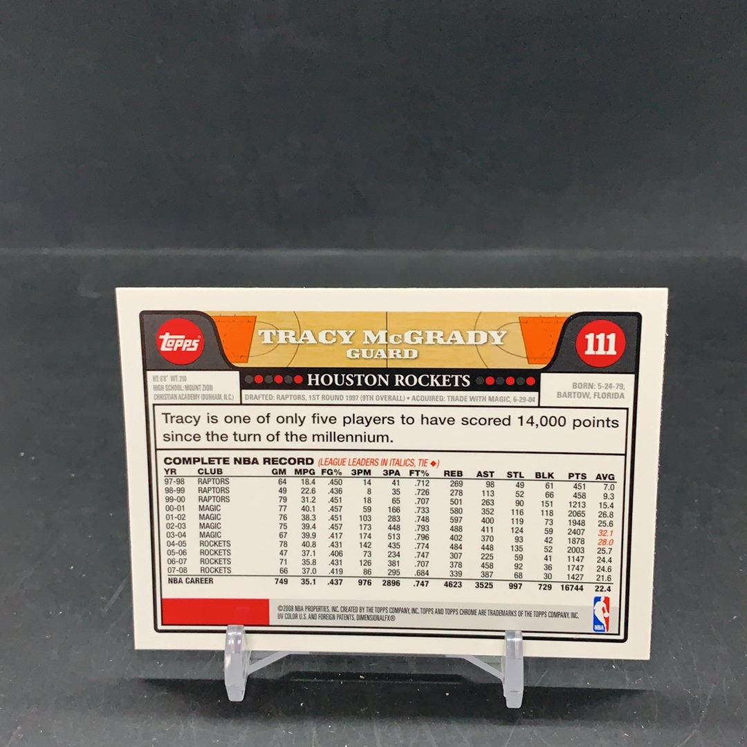 【DC拍卖】11.20. 001 TOPPS CHROME 实卡美如画 名人堂名宿 四大分卫之一 T-MAC 麦迪