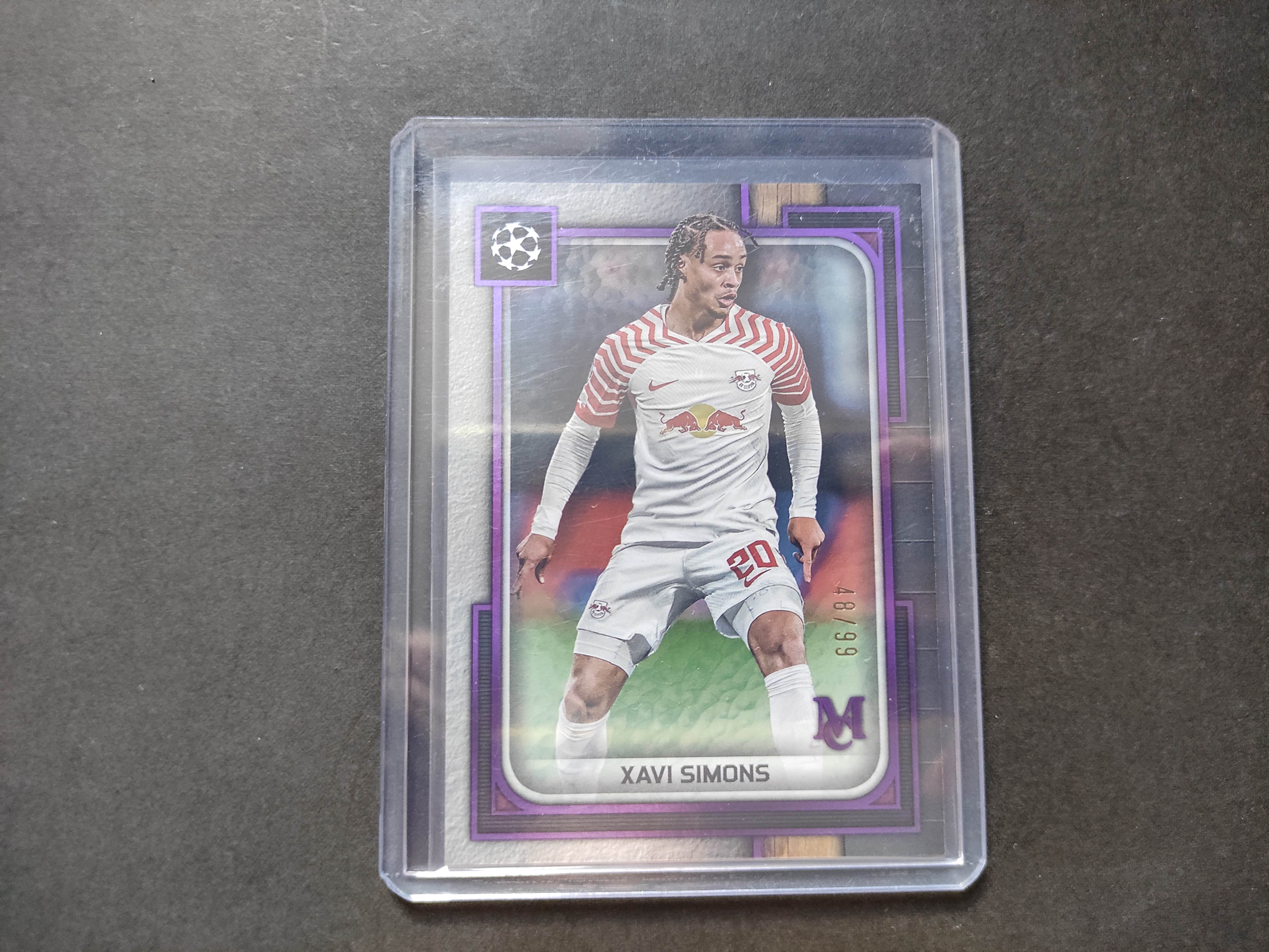 2024 Topps MUSEUM Xavi Simons 【进击卡社】欧战 欧冠 博物馆 紫折 紫平行 莱比锡 哈维 西蒙斯 限量48/99编 专收必备