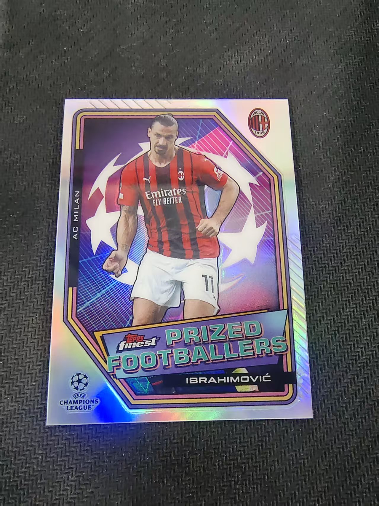 【可合并,不累计】2022 Topps Finest Zlatan Ibrahimovic AC米兰 伊布 银折 典范球员特卡 欧冠 划痕 边角瑕疵