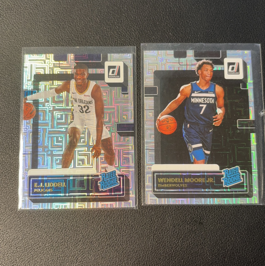 2022-23 Panini Donruss 2张 新秀 迷宫折 打包 RC ej 利德尔 温德尔 摩尔 新秀 专收必备 N1