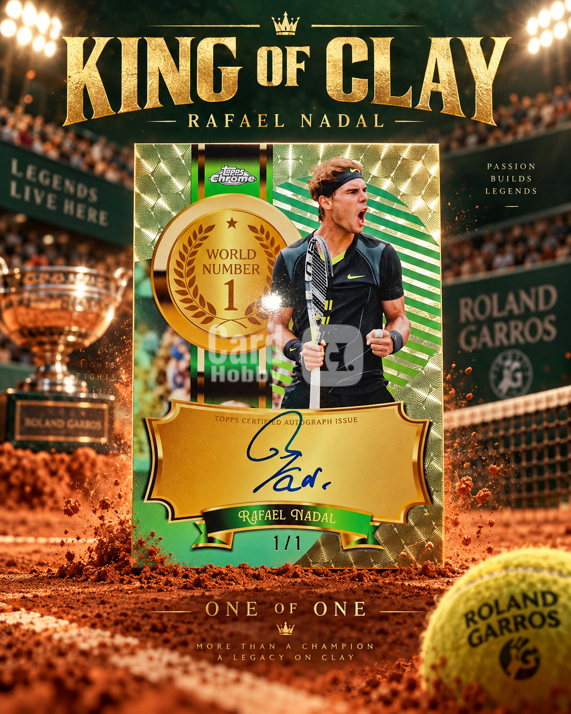 2025-26 Topps Chrome Rafael Nadal 【杨过拍卖】网球TC 拉斐尔 纳达尔 爆金折 1/1编 签字 卡签 世界第一特卡 纳豆 全满贯得主 一代传奇巨星 顶级好卡 欢迎议价