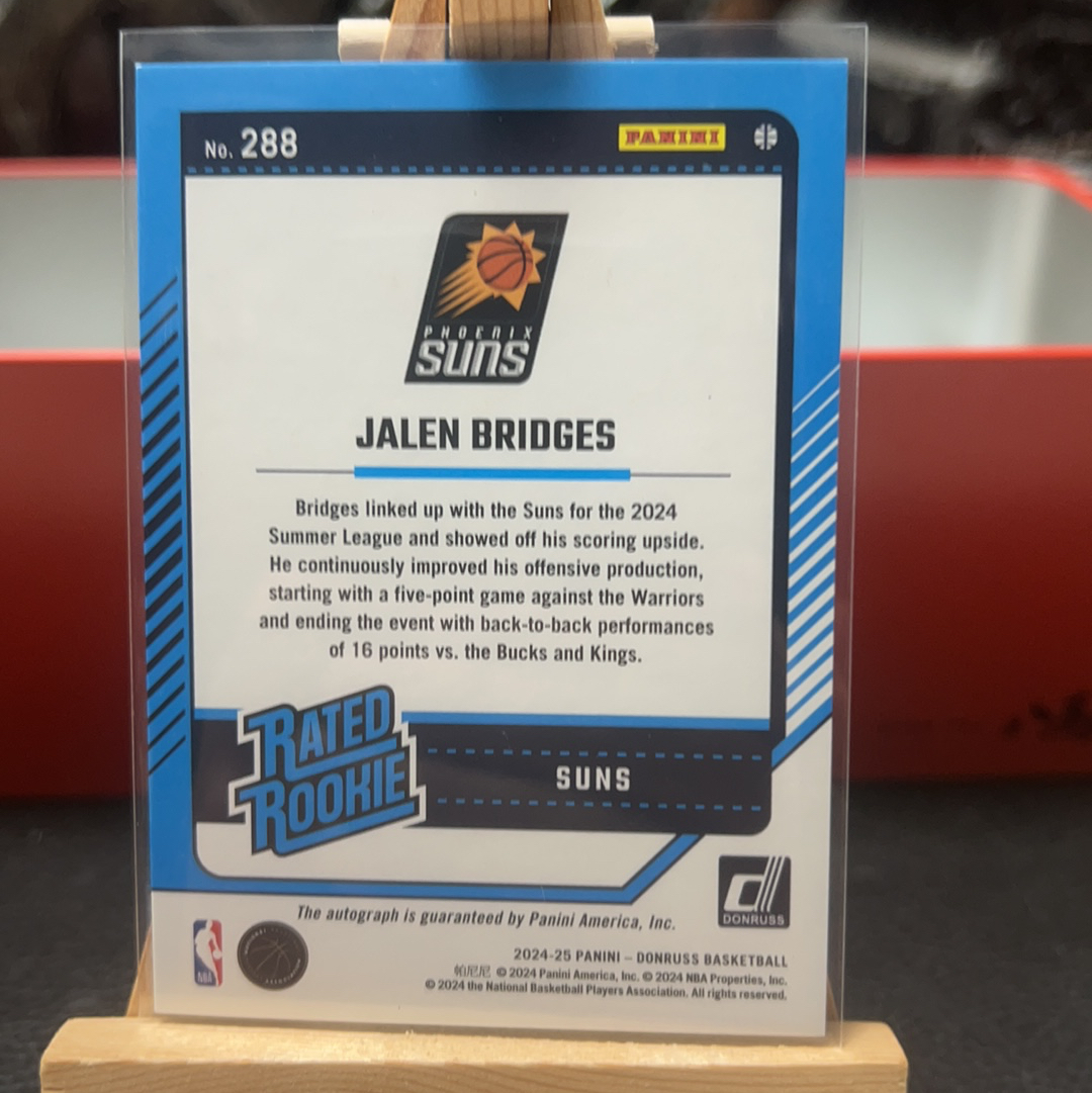 【SY代卖sy0150-可累积-瑕疵看图】2024-25 Panini Donruss Jalen Bridges 杜蕾斯 杰伦 布里奇斯 签字