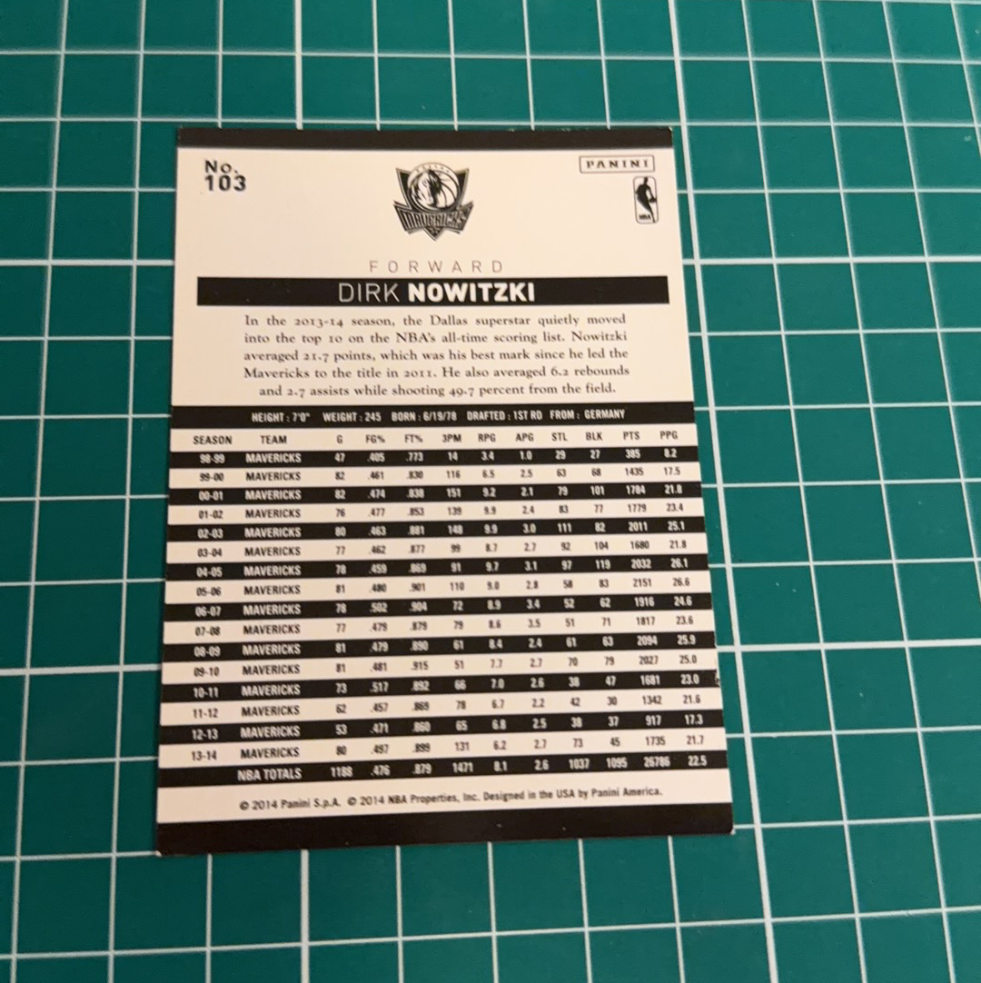 2014-15 Panini Americana Dirk Nowitzki S.p.a. 德克诺维斯基 诺维茨基 德国战车十年老卡 绝版卡 稀有base