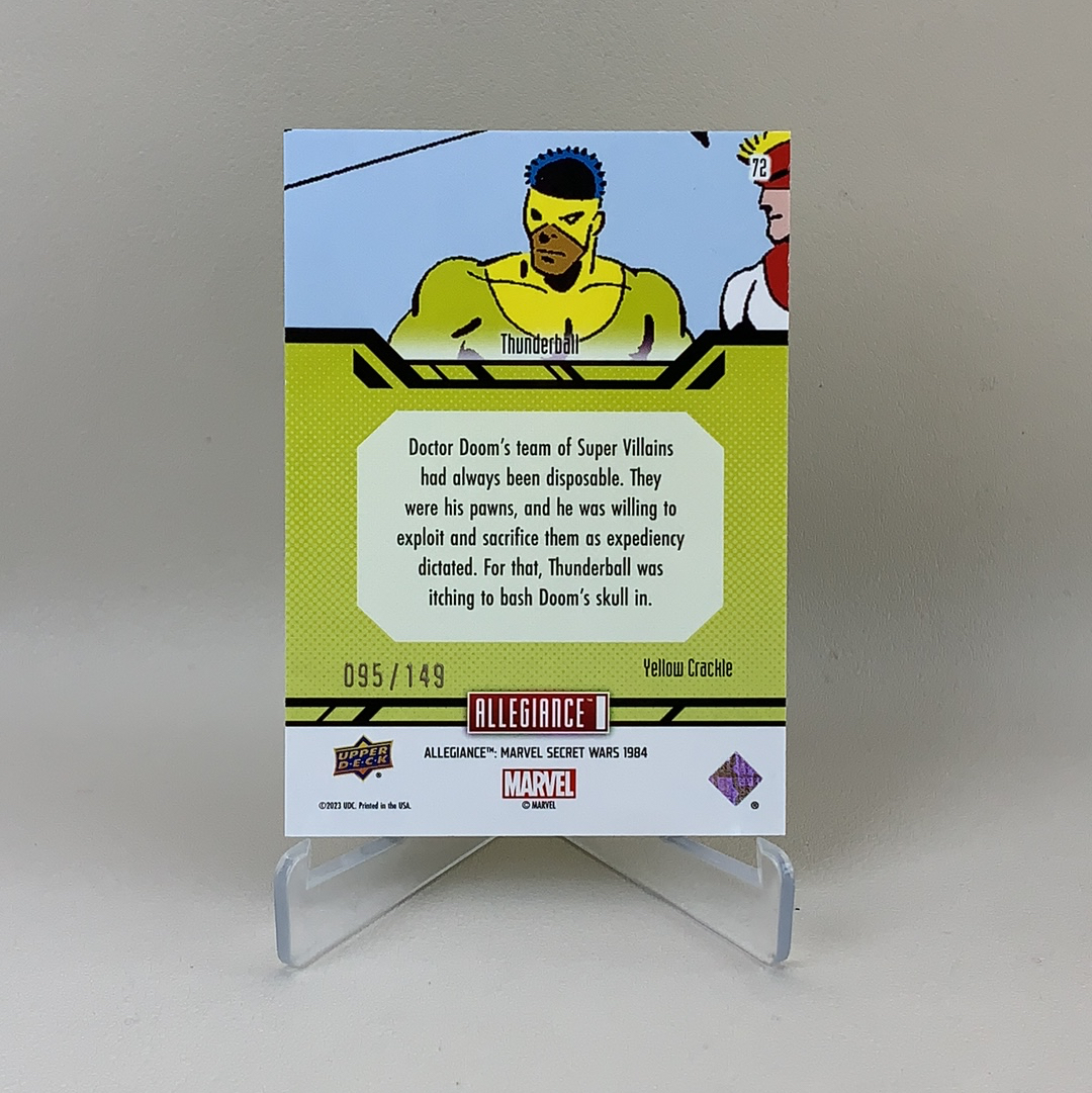 【弈卡代拍】2023 Upper Deck Marvel漫威 Secret Wars 秘密战争 大比例 特卡 黄碎冰折 Thunderball 霹雳球 095/149编 品相如图 凑套必备 真帕杰洛