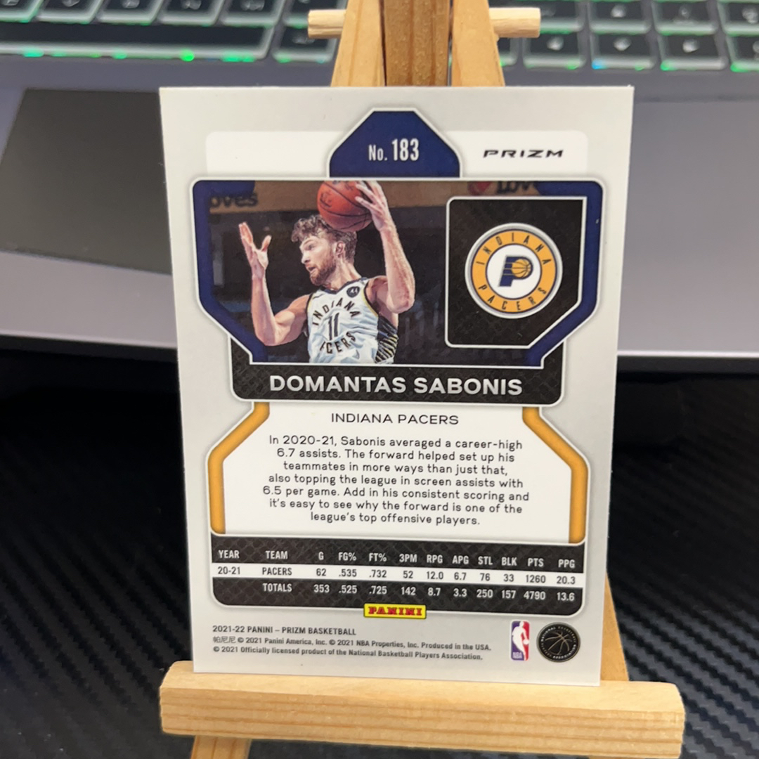 2021-22 Panini Prizm Domantas Sabonis 萨博尼斯 步行者 银折 碎冰折 折射 prizm系列 pz 卡品如图 凑图必备 值得收藏! 免费代卖!
