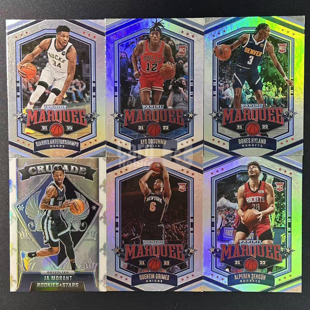 【阿泽代卖】2021-22 Panini Marquee 马奎 字母哥 莫兰特 新秀 RC 多孙穆 海兰德 昆汀格莱姆斯 申京 等 6张lot 折射 银折 选图巨帅 卡品如图 介意勿拍-先