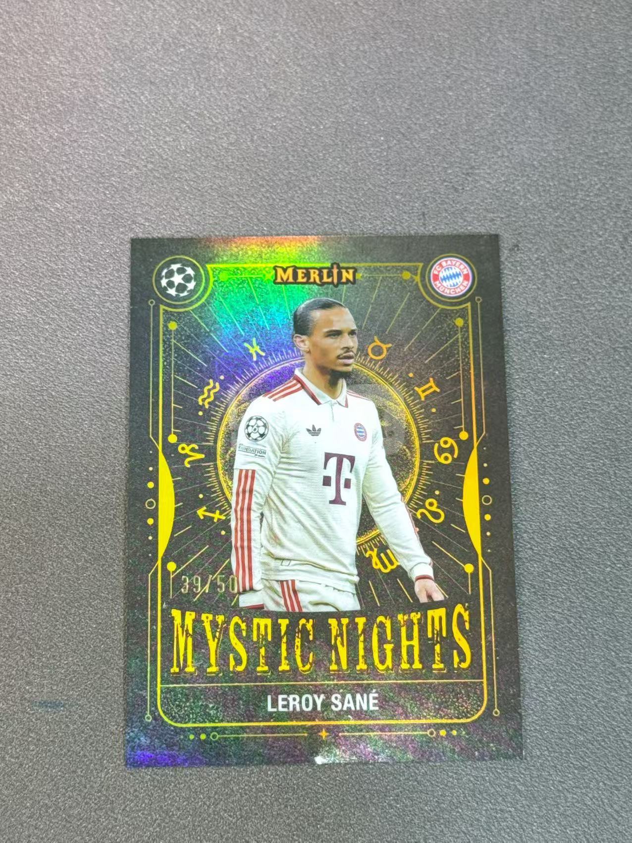 2025 Topps Merlin Leroy Sane 神秘之夜特卡 勒鲁瓦 萨内 50编 金折 拜仁 拜仁慕尼黑 梅林