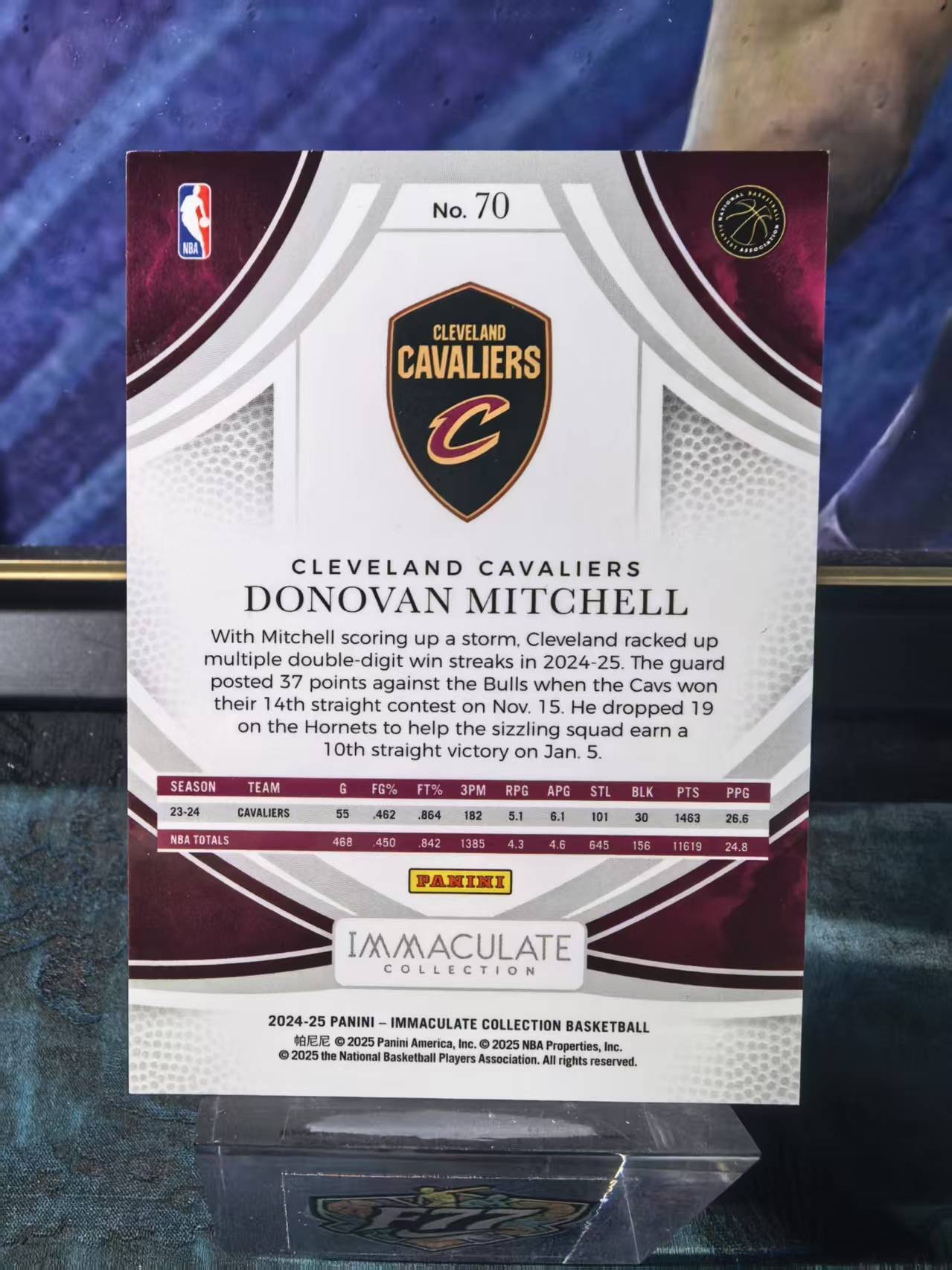 2024-25 Panini Immaculate Donovan Mitchell 多诺万 米切尔 米球王 骑士 09/15编 低编 红平行 高端Base 收藏必备 龙龙
