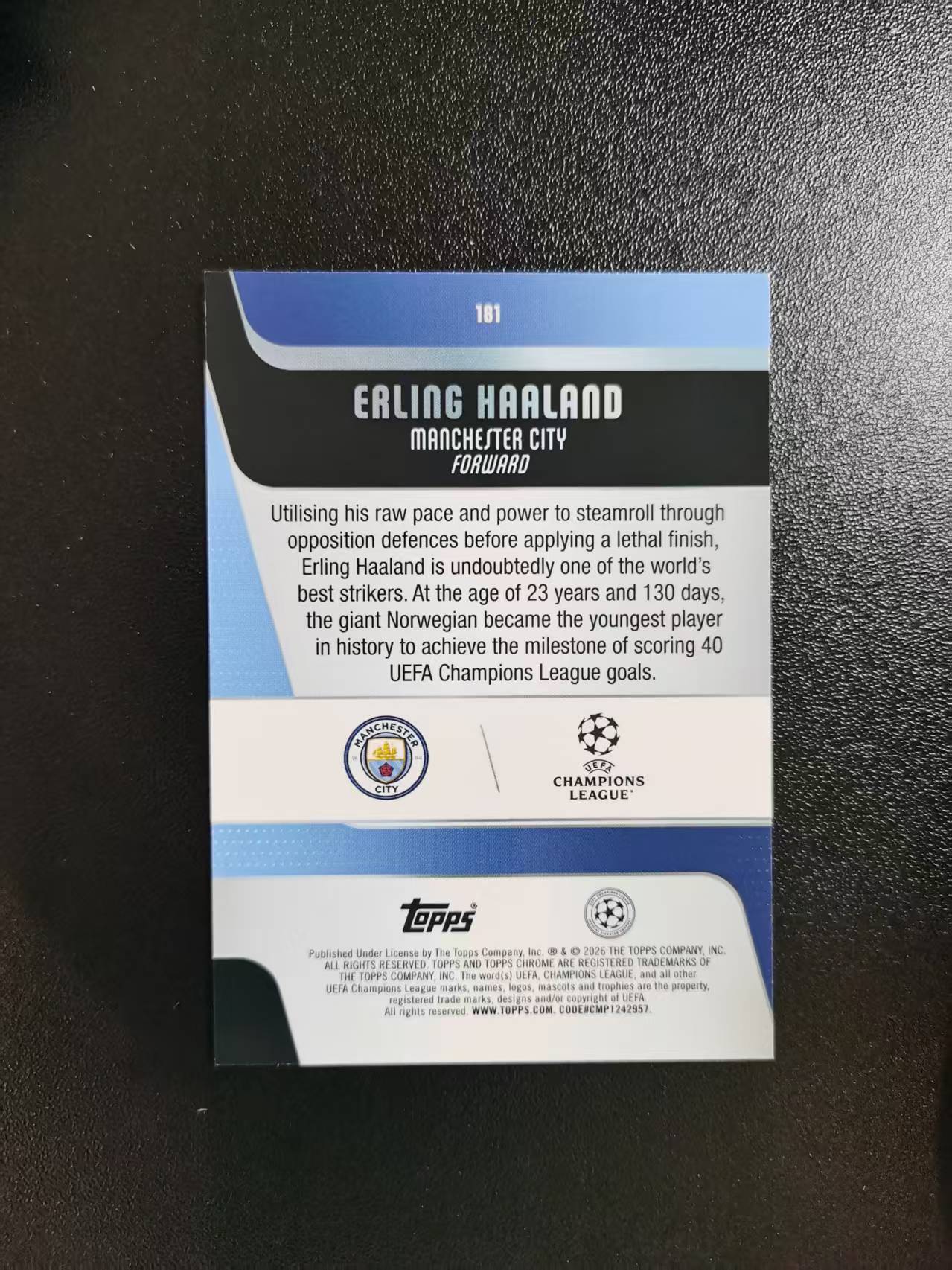 2026 Topps Topps Erling Haaland 埃尔林哈兰德 曼城 TC欧冠 收藏凑套 卡品如图 免费代拍CLB38