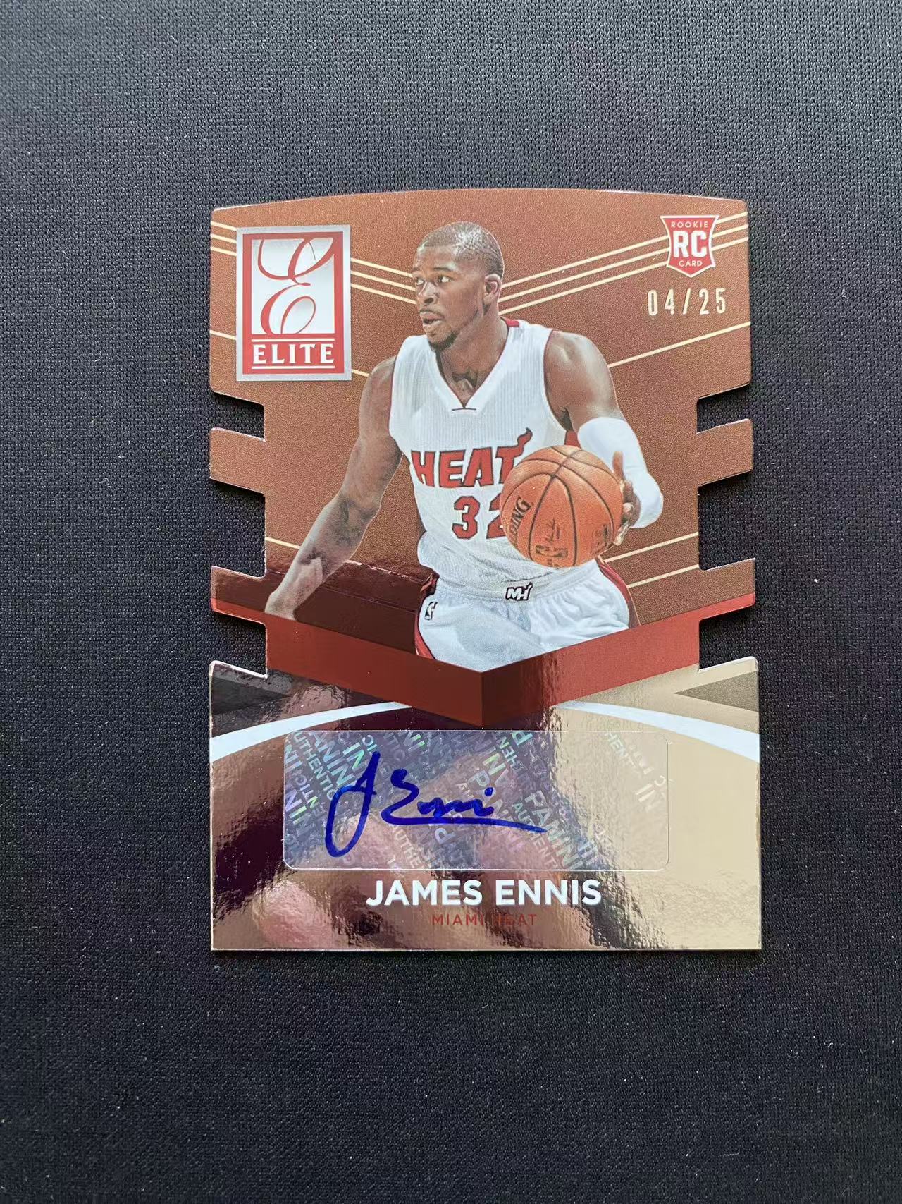 2014-15 Panini Elite James Ennis 精英 热火 詹姆斯 恩尼斯 新秀RC 25编 签字 签名【king#33】