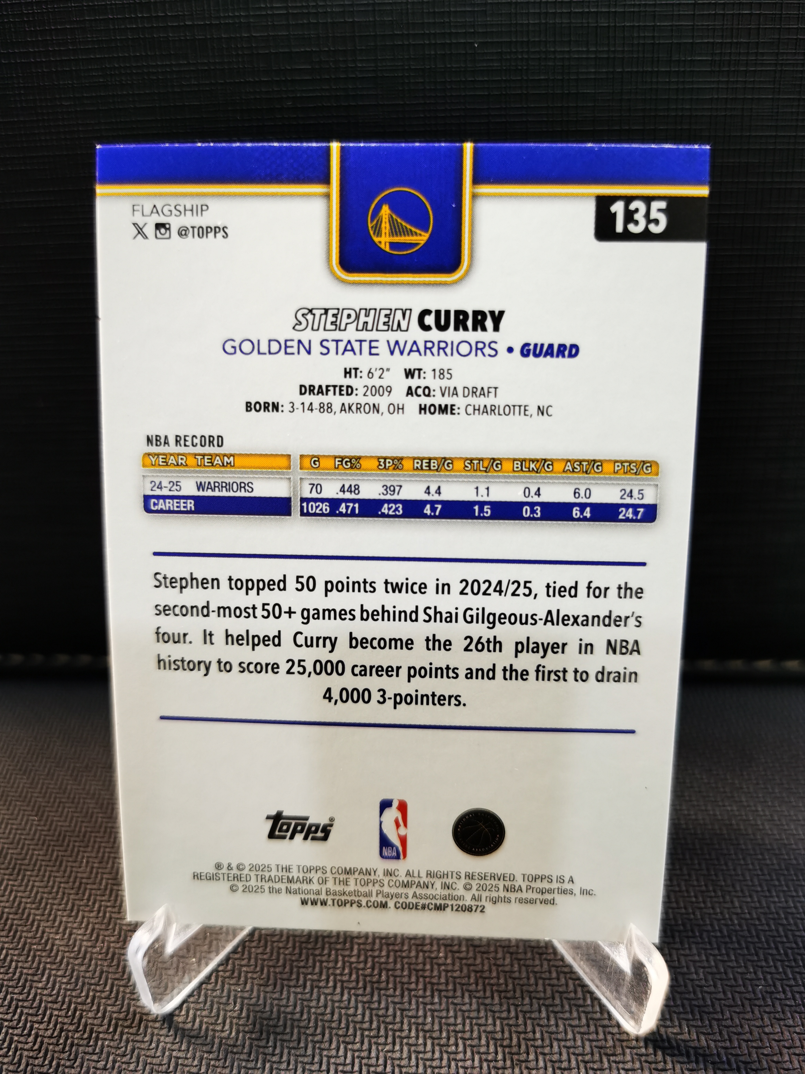 2025-26 Topps flagship Stephen Curry 斯蒂芬 库里 折射 银闪折 银折 topps元年 收藏必备 卡品如图 -猕猴桃-【乌苏拍卖】