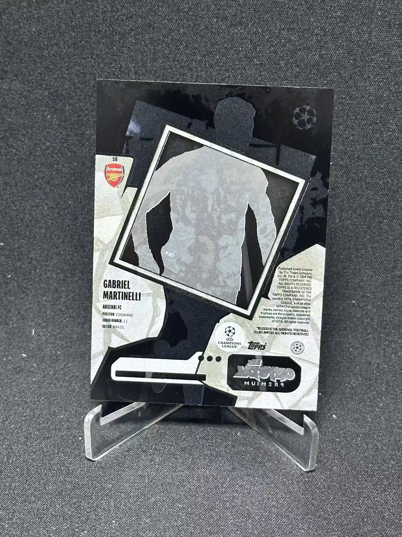2024 Topps UEFA Champions League Gabriel Martinelli 【哆哆卡社】加布里埃尔·马丁内利 50编 黑彩虹碎冰折 欧冠 卡品如图