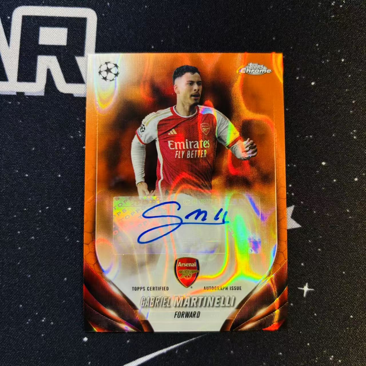 2024 Topps Chrome Gabriel Martinelli 欧冠TC 马丁内利 橙熔岩折 签字 阿森纳边锋 巴西国脚 大比例 小马丁 轻印 专收凑套必备 洛北拍卖 姚总2702N