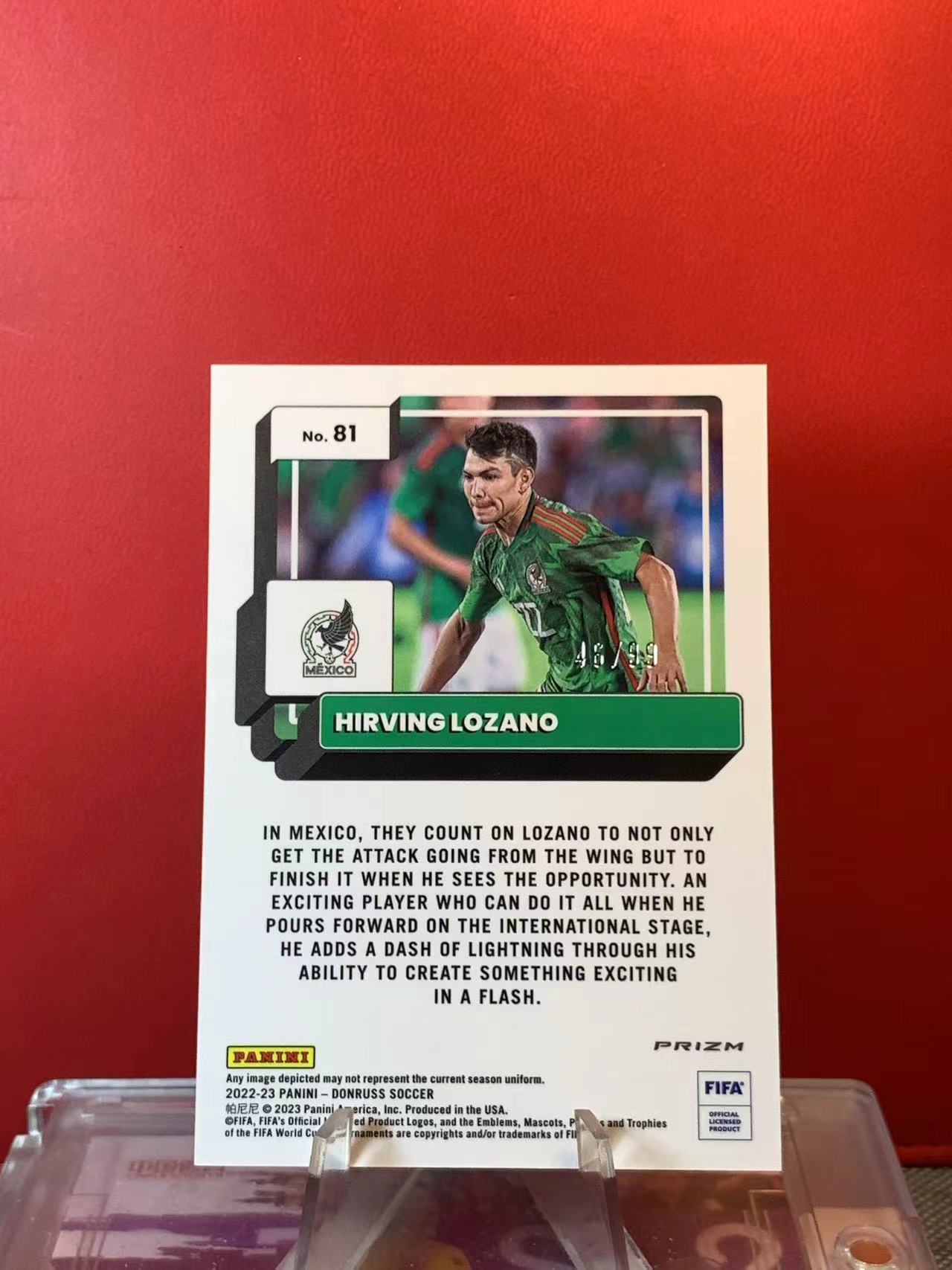 (詹叔代拍)2022‑23 Panini Donruss Hirving Lozano 杜蕾斯 墨西哥 伊尔文 洛萨诺 46/99编 卡品如图 顺丰寄付 泰山