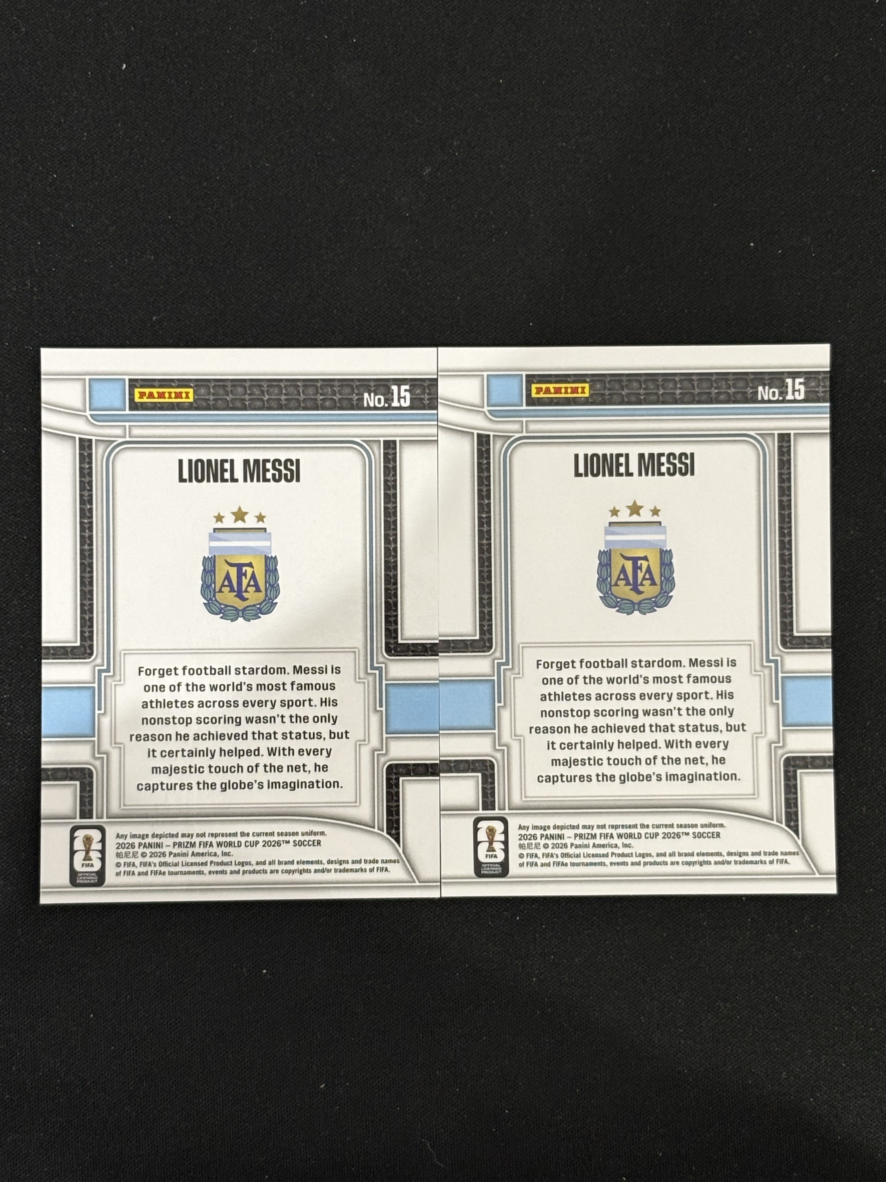 2026 Panini Prizm World Cup Lionel Messi FIFA 世界杯 梅西 球王 阿根廷 Scorers Club 得分俱乐部特卡 base 打包lot 不包品 - 红豆