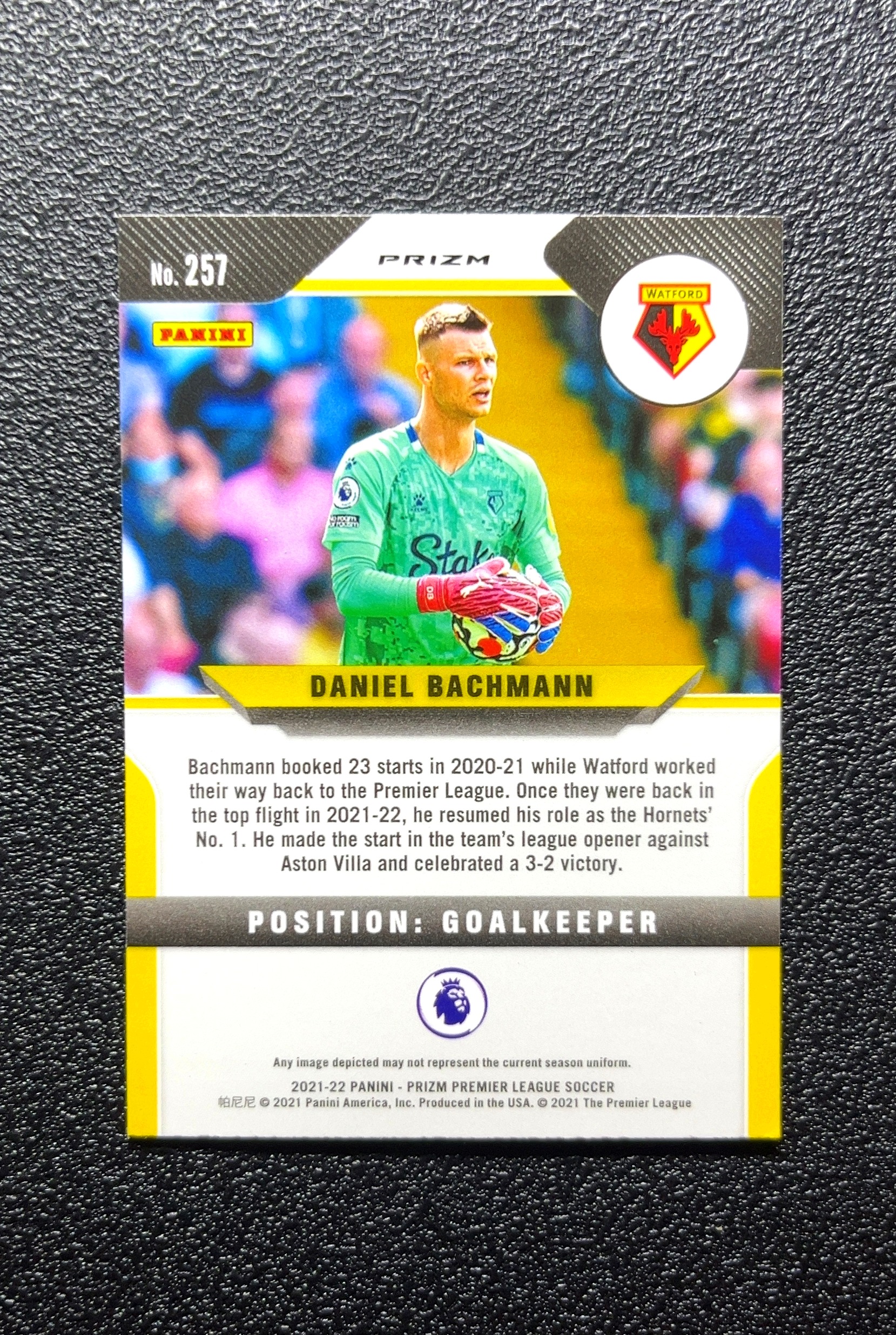 【小白1%代卖】2021-22 Panini Prizm Daniel Bachmann 丹尼尔·巴赫曼 蓝波纹折 折射 新秀 RC 卡品如图 高价值 #257 Watford 沃特福德 0803