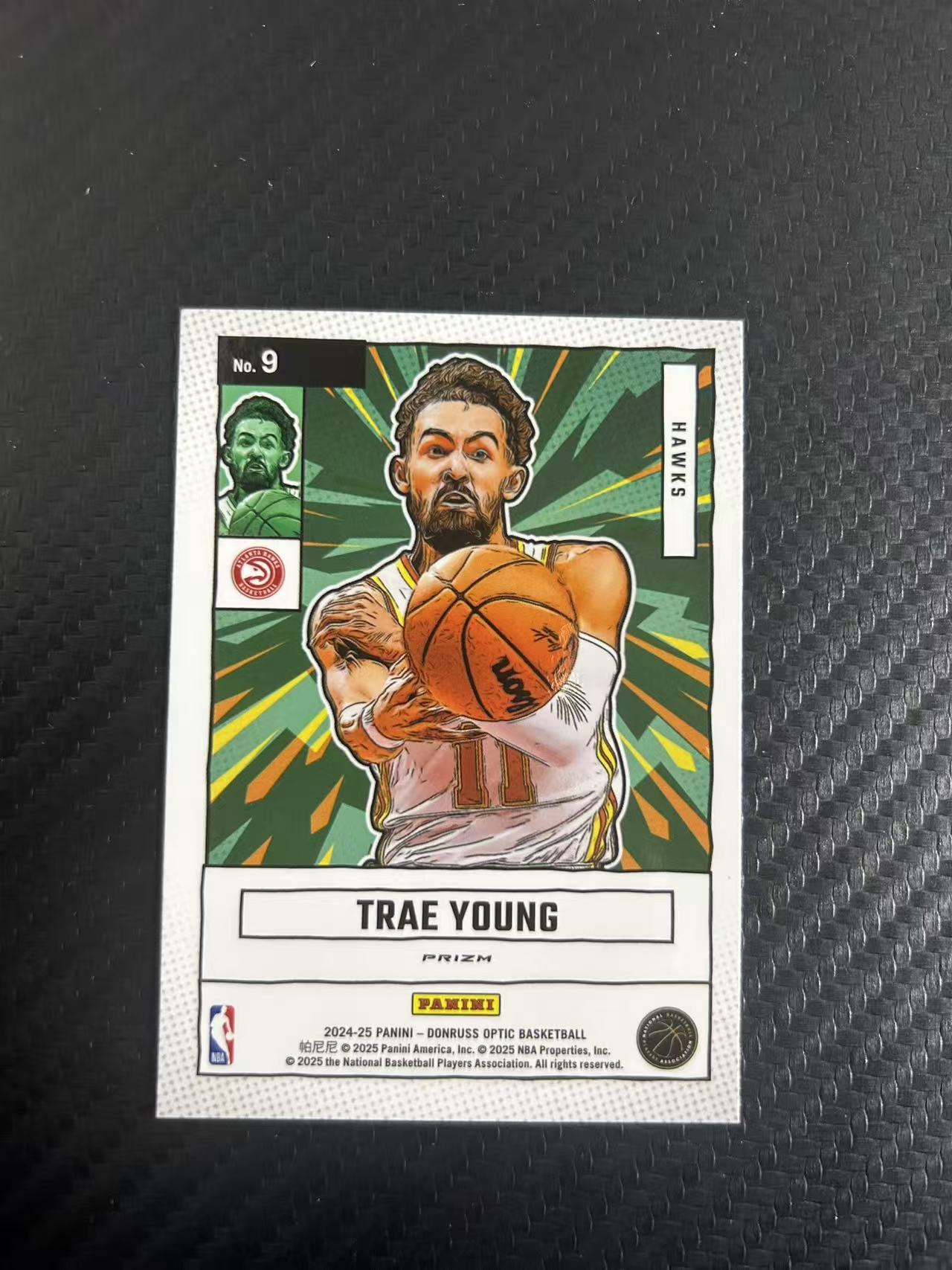 2024-25 Panini Donruss Optic Trae Young #9【灯灯拍卡】 杜蕾斯OP系列 老鹰 特雷杨 老鹰队当家球星 纽约市长 折射 银折 收藏必备【葵花】